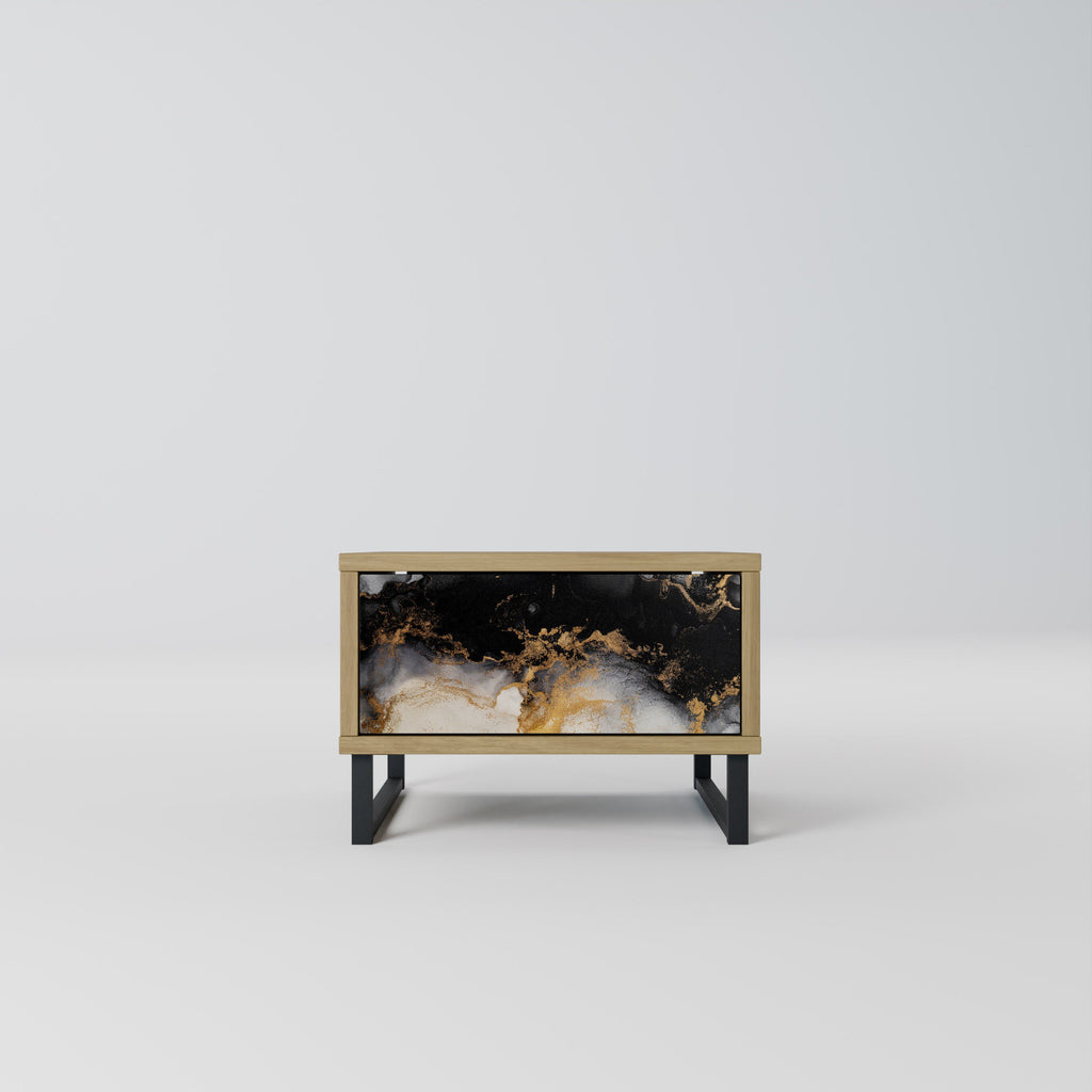 MARBLE OF TOMMORROW Nightstand in Oak Effect