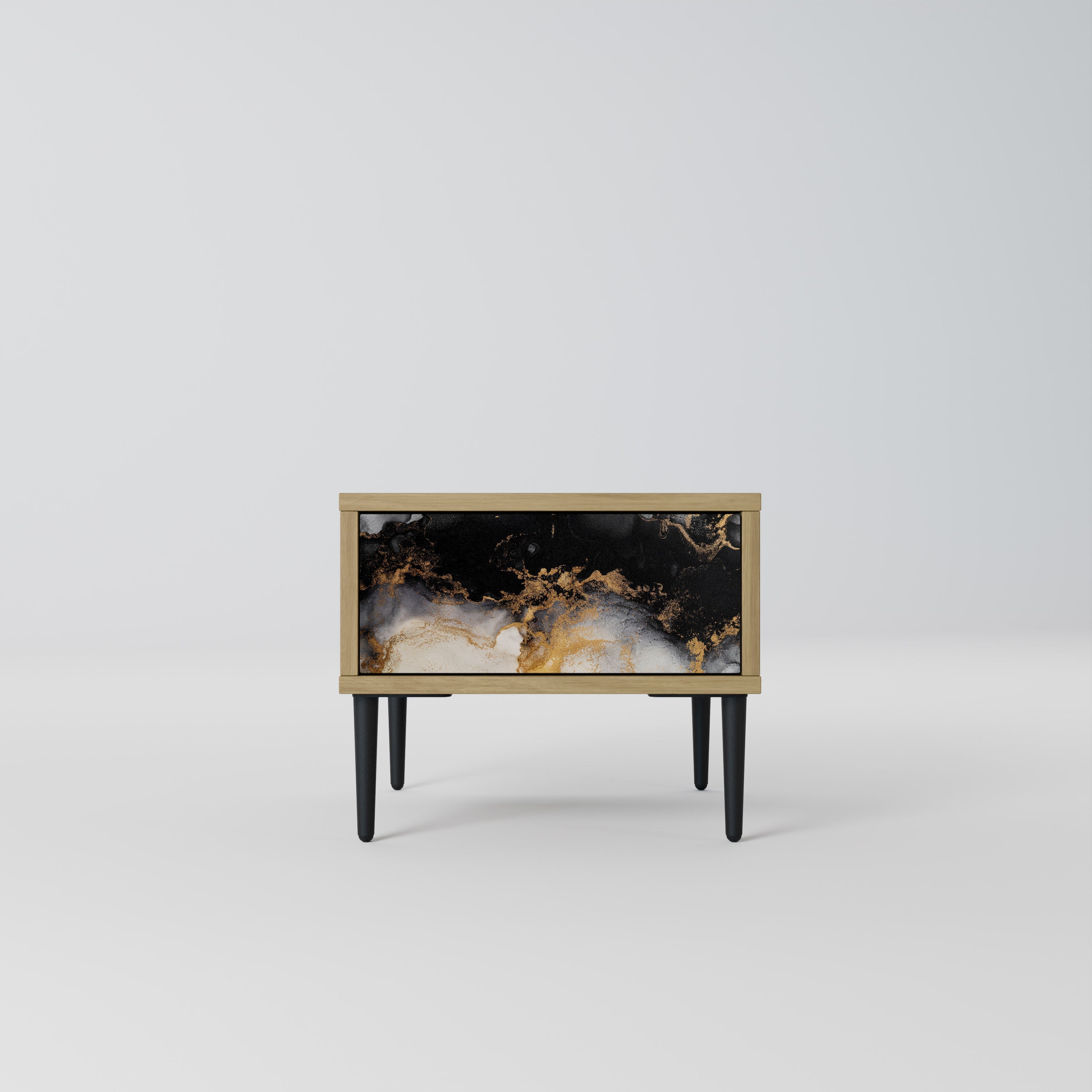 MARBLE OF TOMMORROW Nightstand in Oak Effect