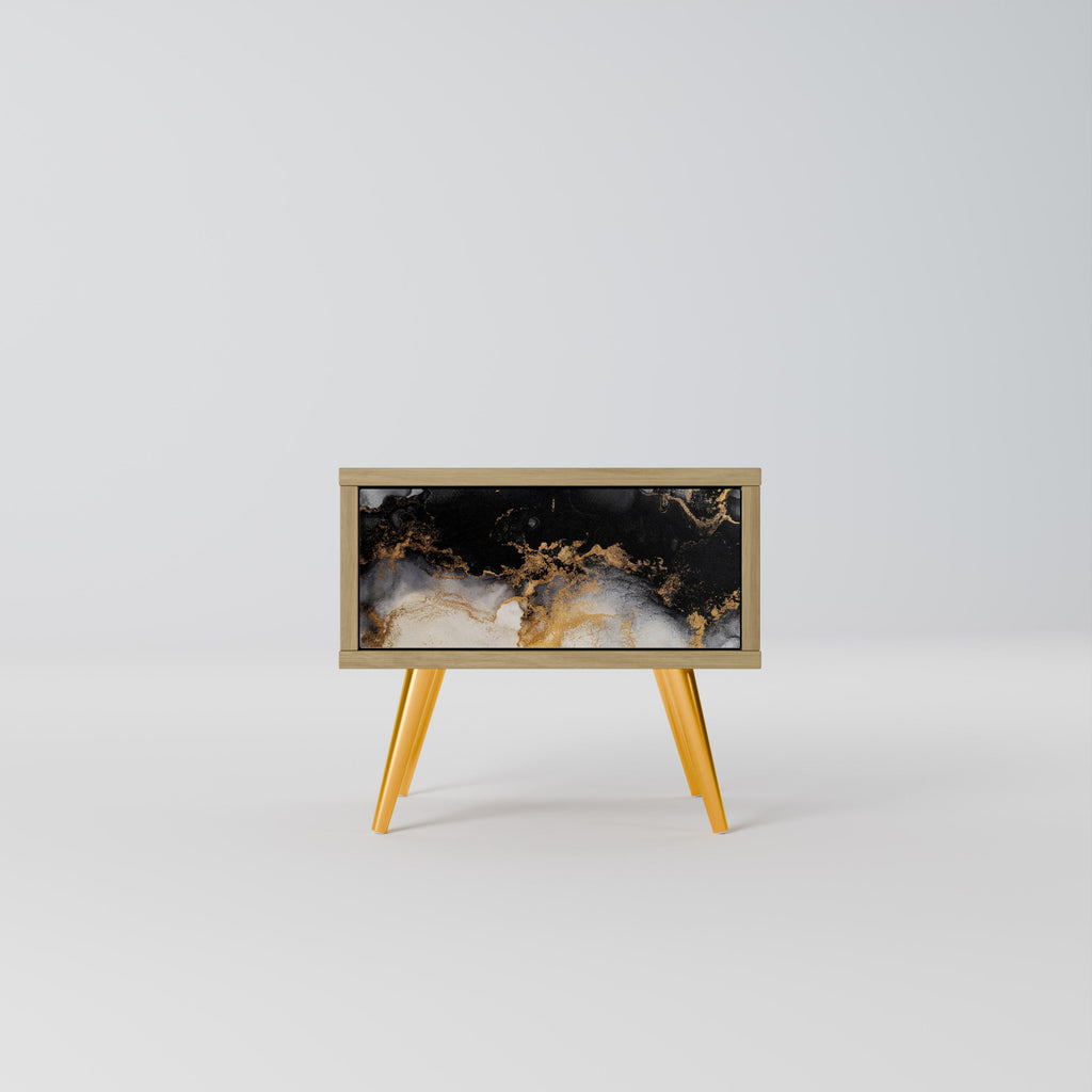 MARBLE OF TOMMORROW Nightstand in Oak Effect