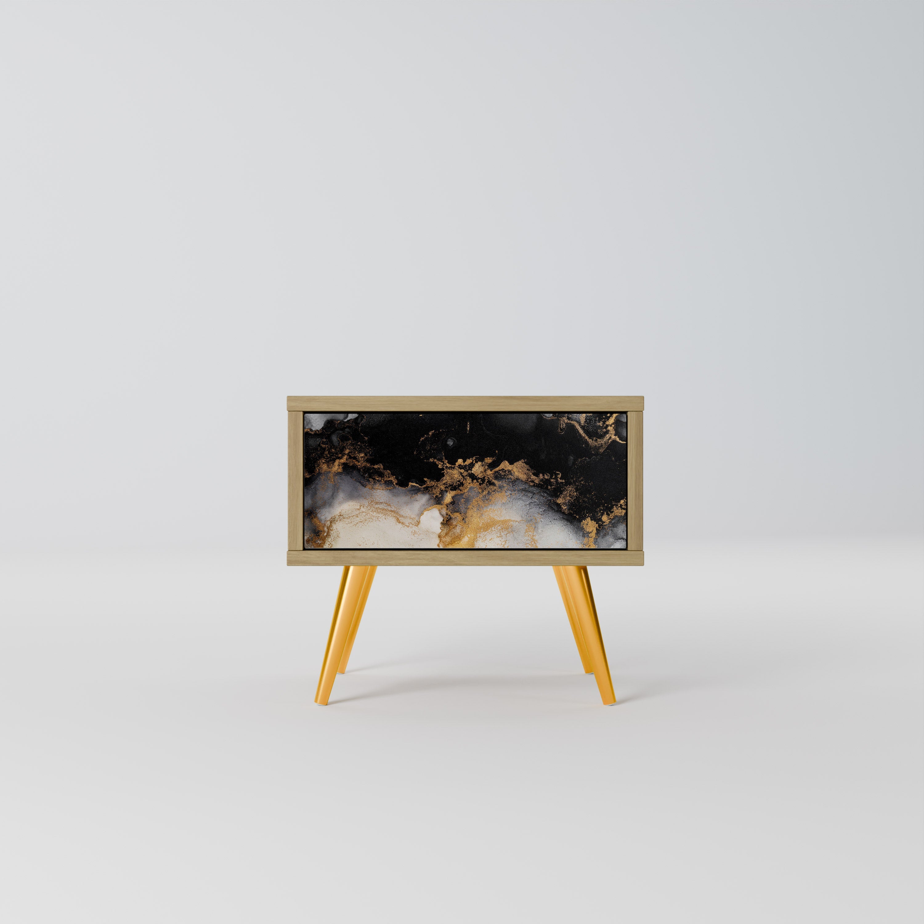 MARBLE OF TOMMORROW Nightstand in Oak Effect