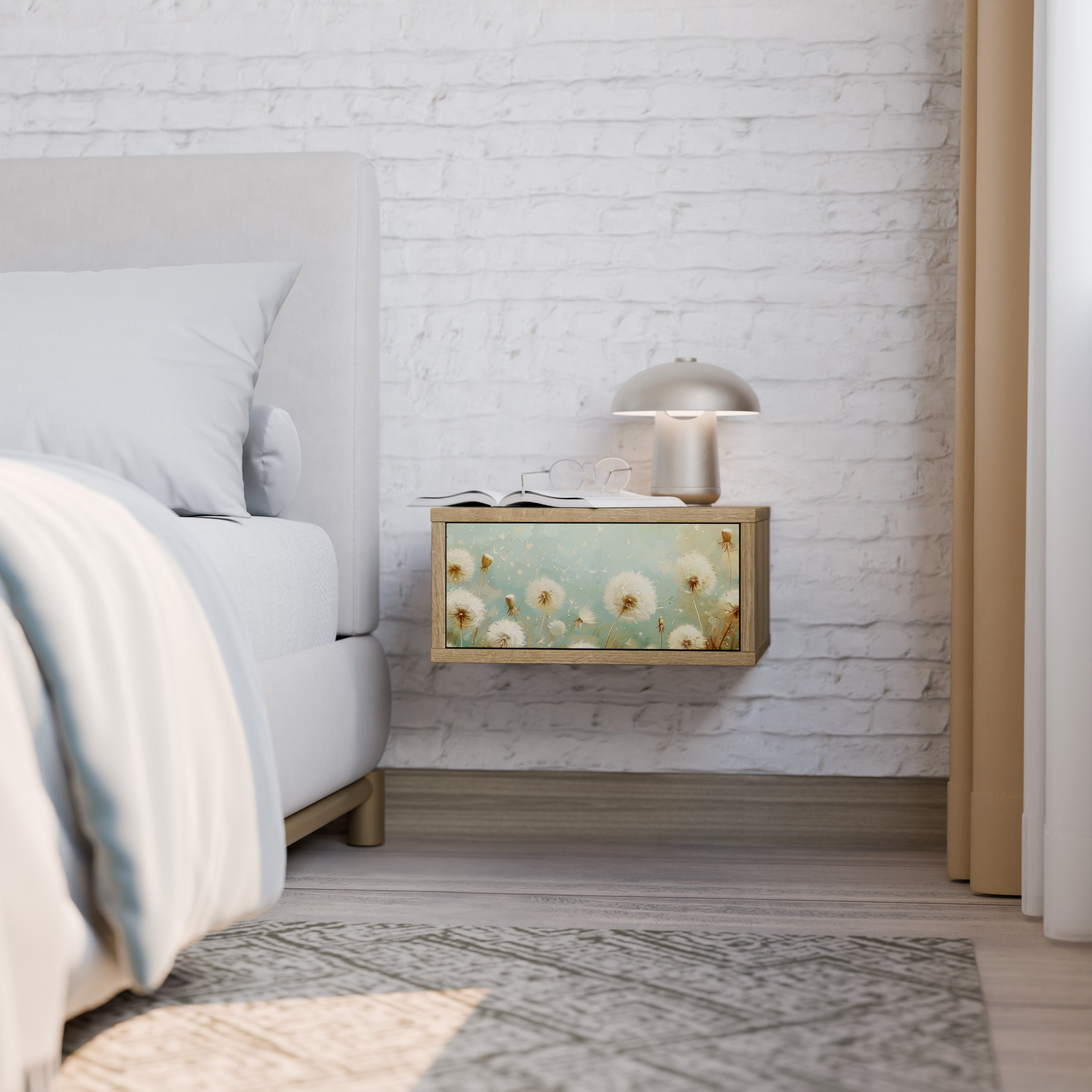 DREAMY MEADOW Nightstand in Oak Effect