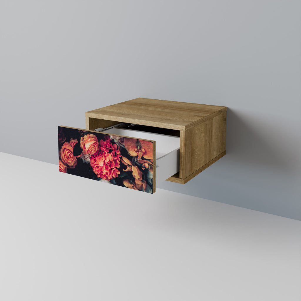 Table de chevet NEVERENDING BLOOM effet chêne