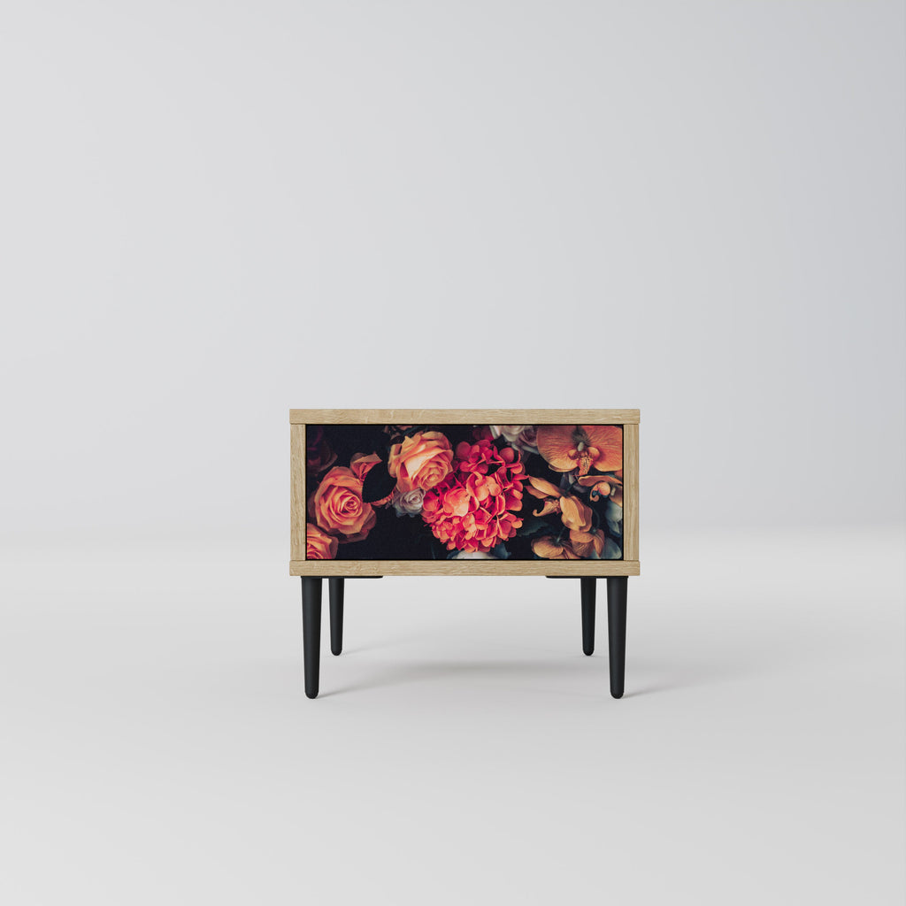 Table de chevet NEVERENDING BLOOM effet chêne