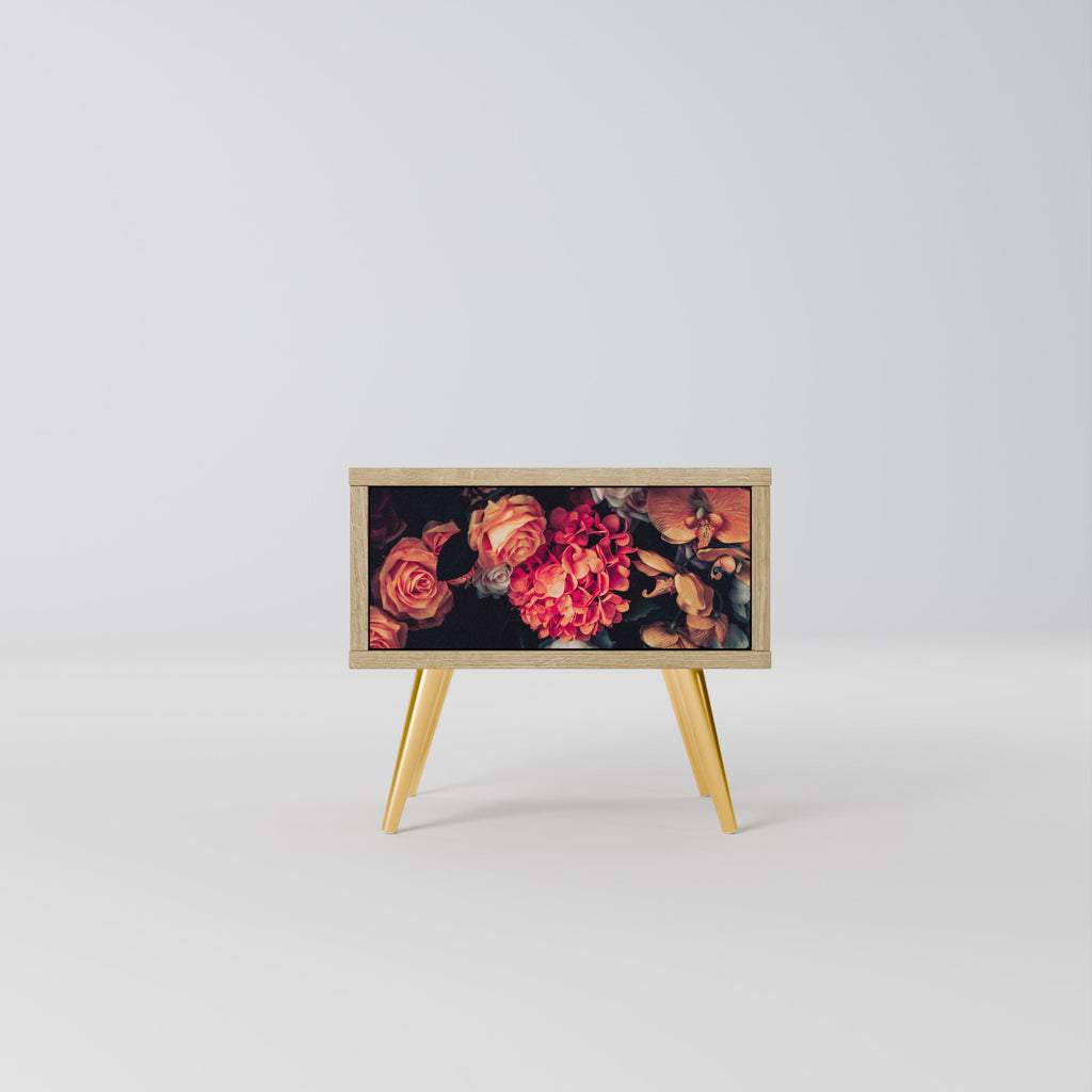 Table de chevet NEVERENDING BLOOM effet chêne