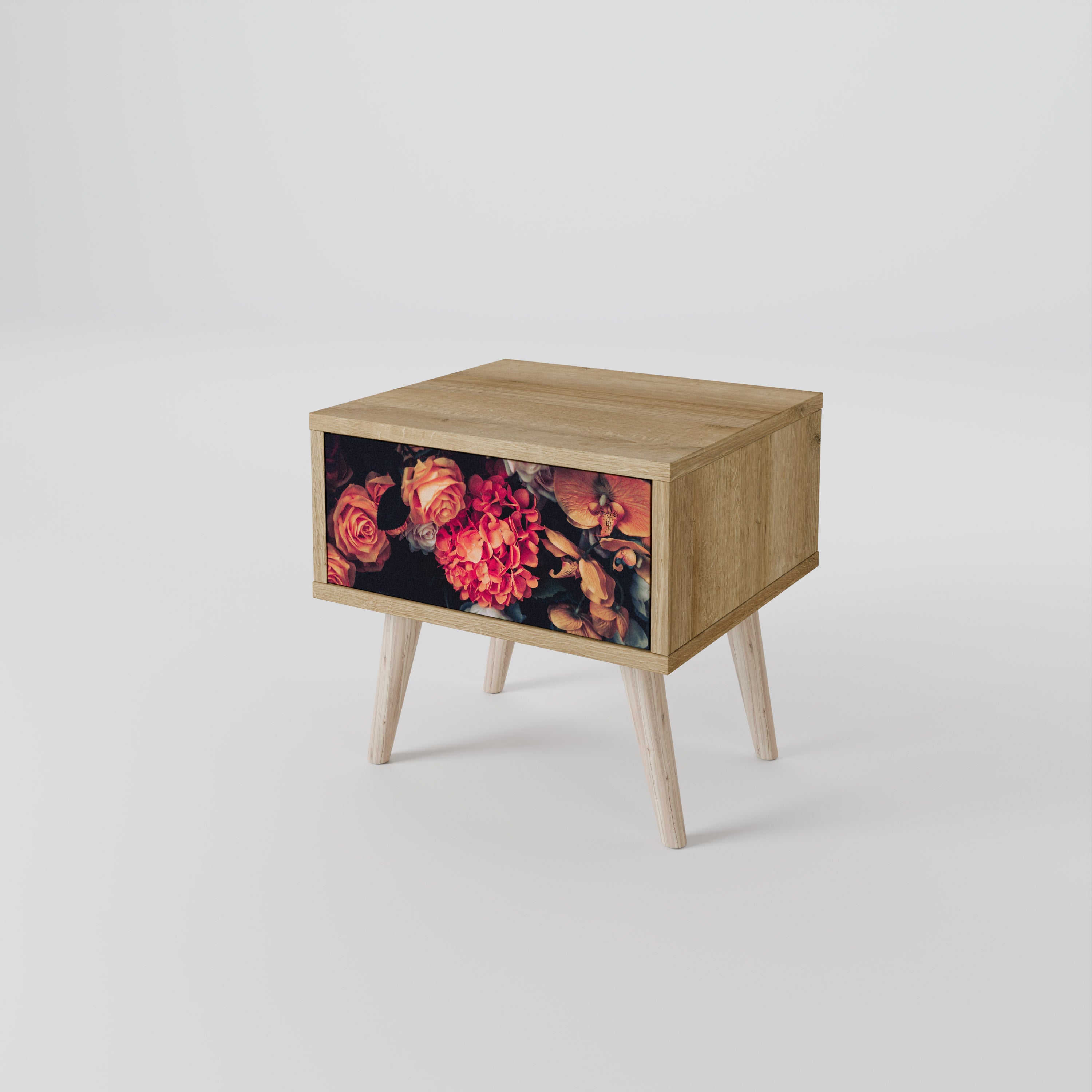 NEVERENDING BLOOM Nightstand in Oak Effect