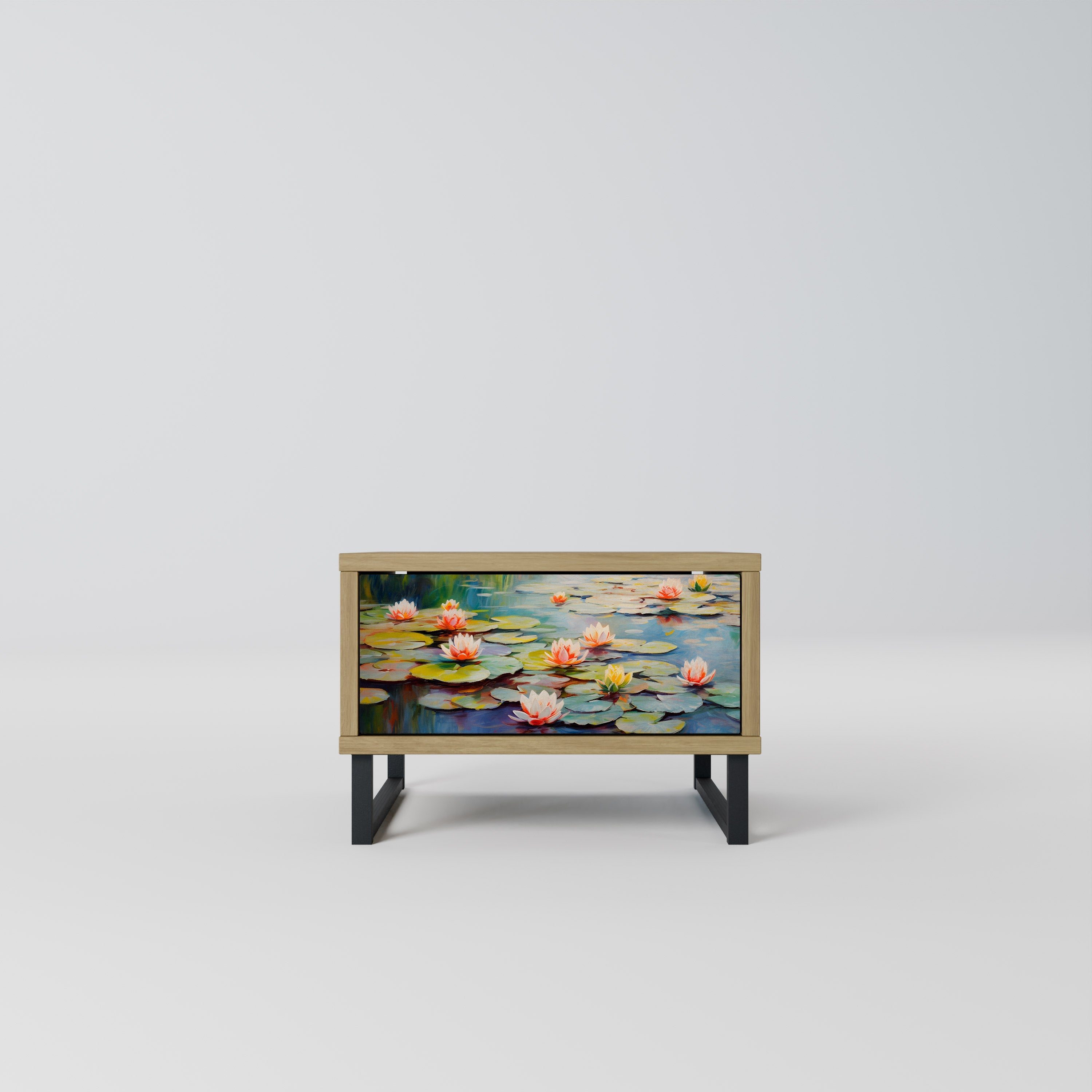 BLOOMING WATERS Nightstand in Oak Effect