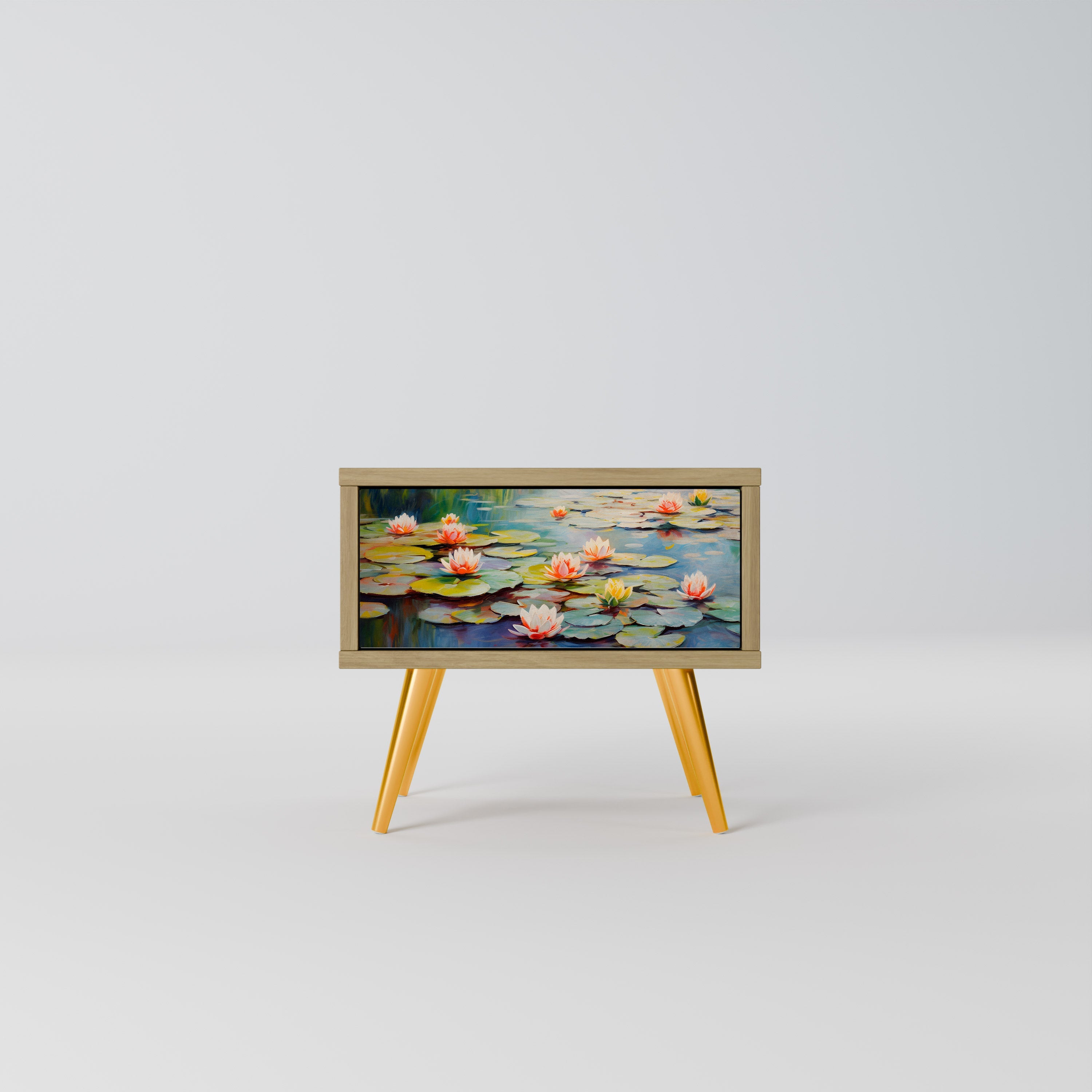 BLOOMING WATERS Nightstand in Oak Effect