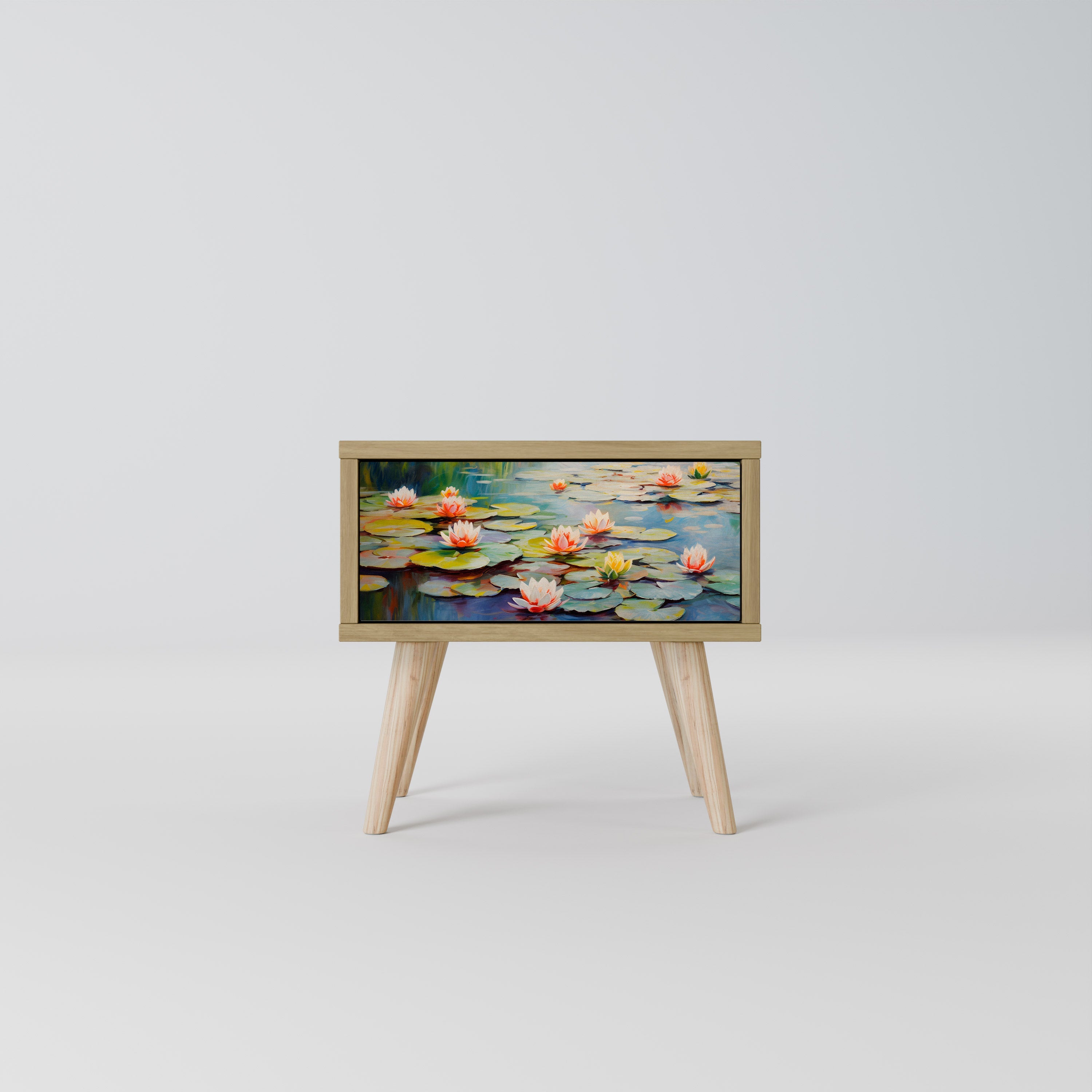 BLOOMING WATERS Nightstand in Oak Effect