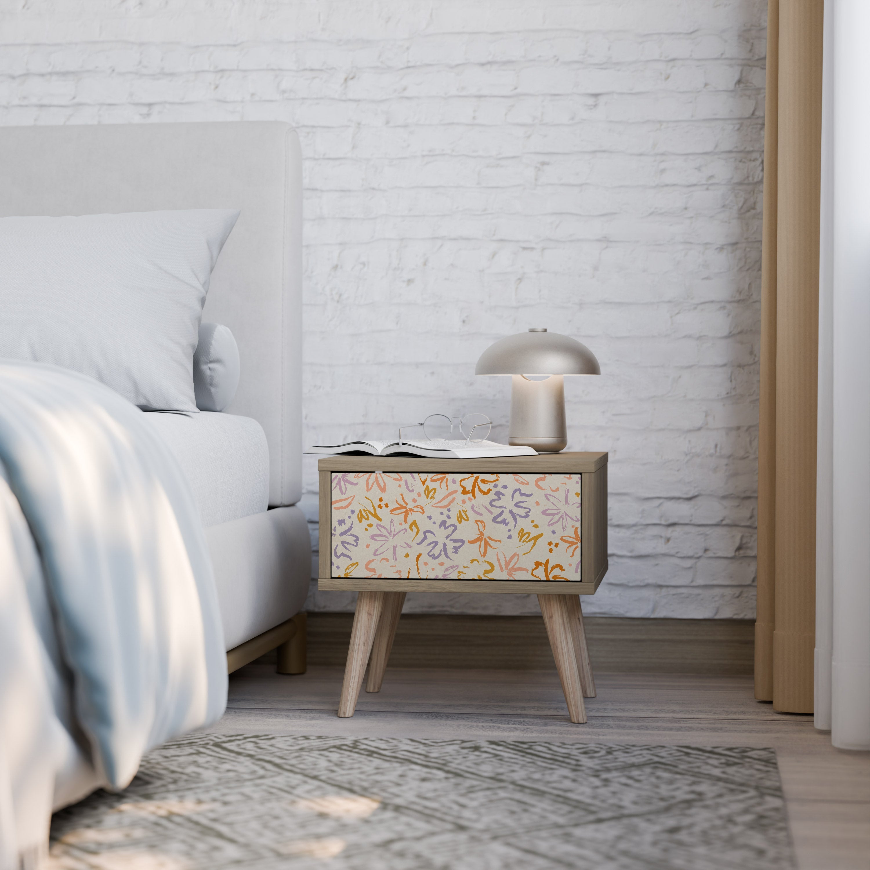 SPRING WHIMSY Nightstand in Oak Effect