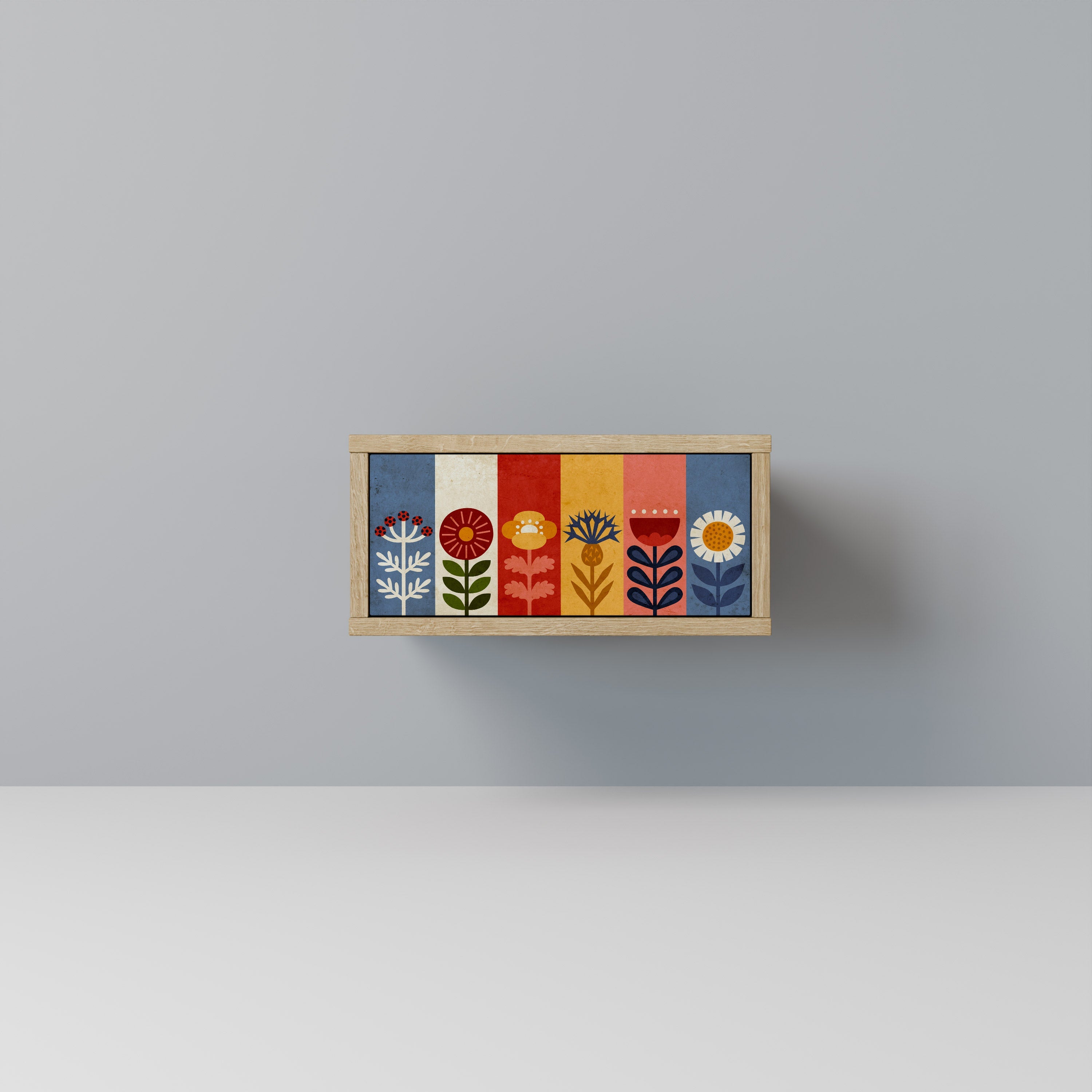 SCANDIC FLOWERET Nightstand in Oak Effect