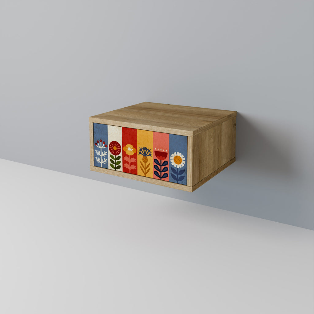 SCANDIC FLOWERET Nightstand in Oak Effect