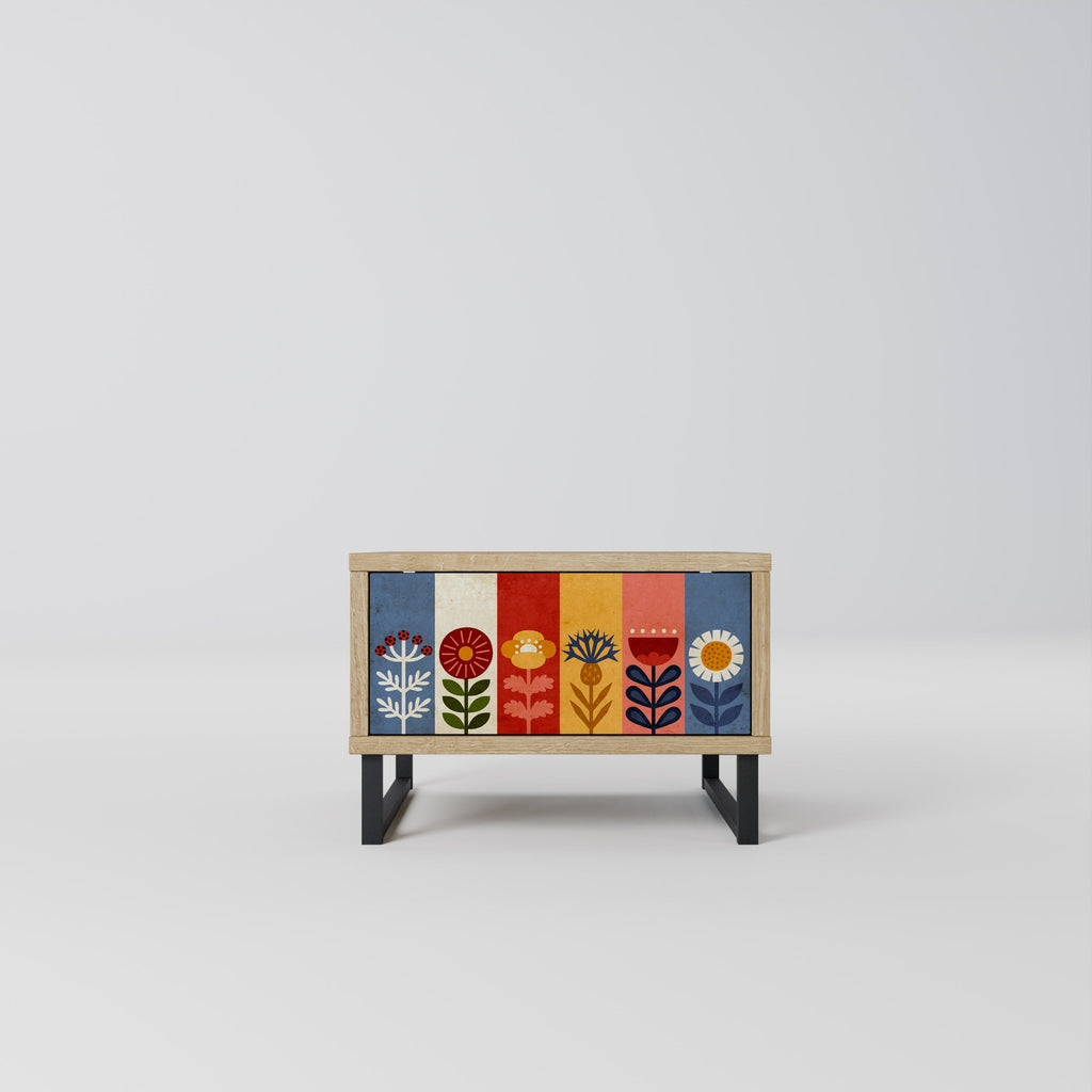 SCANDIC FLOWERET Nightstand in Oak Effect