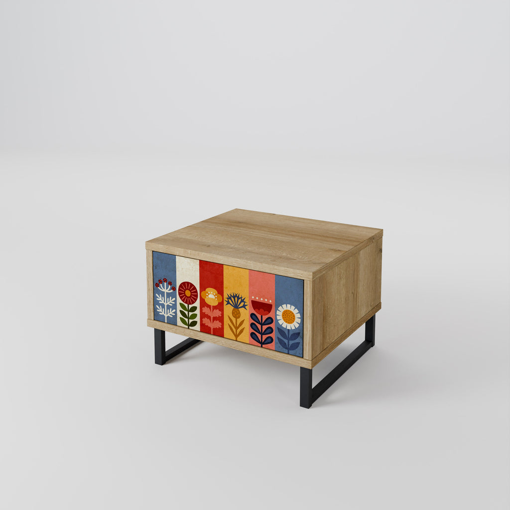 SCANDIC FLOWERET Nightstand in Oak Effect