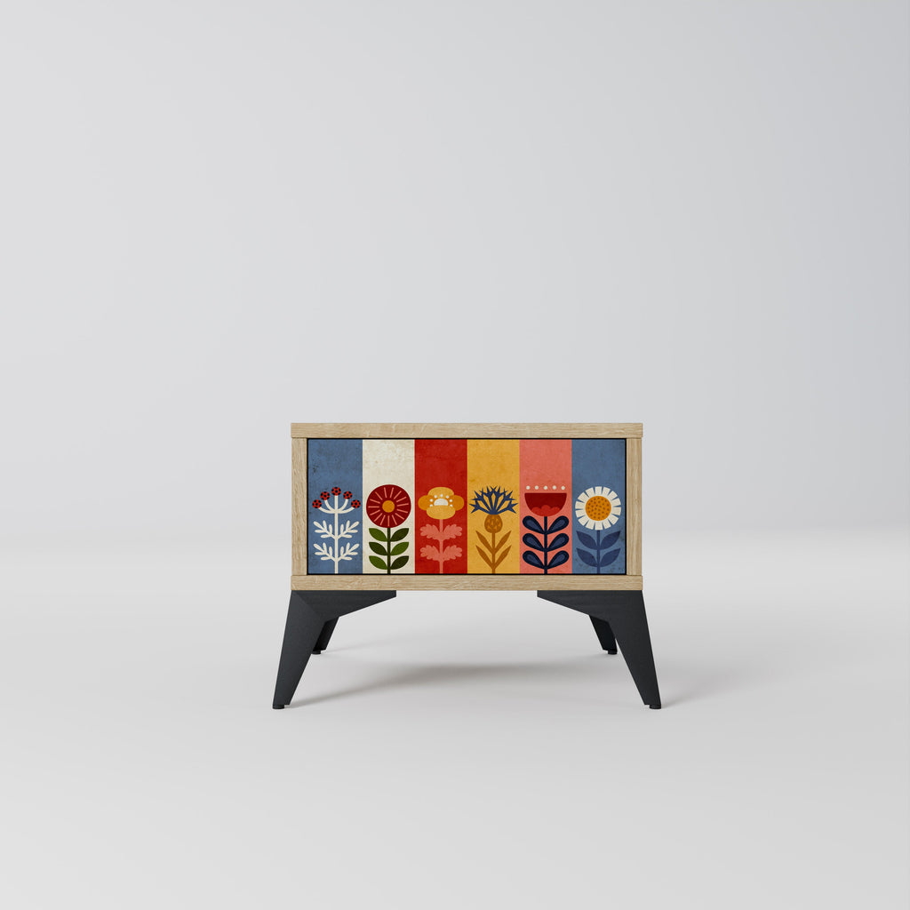 SCANDIC FLOWERET Nightstand in Oak Effect