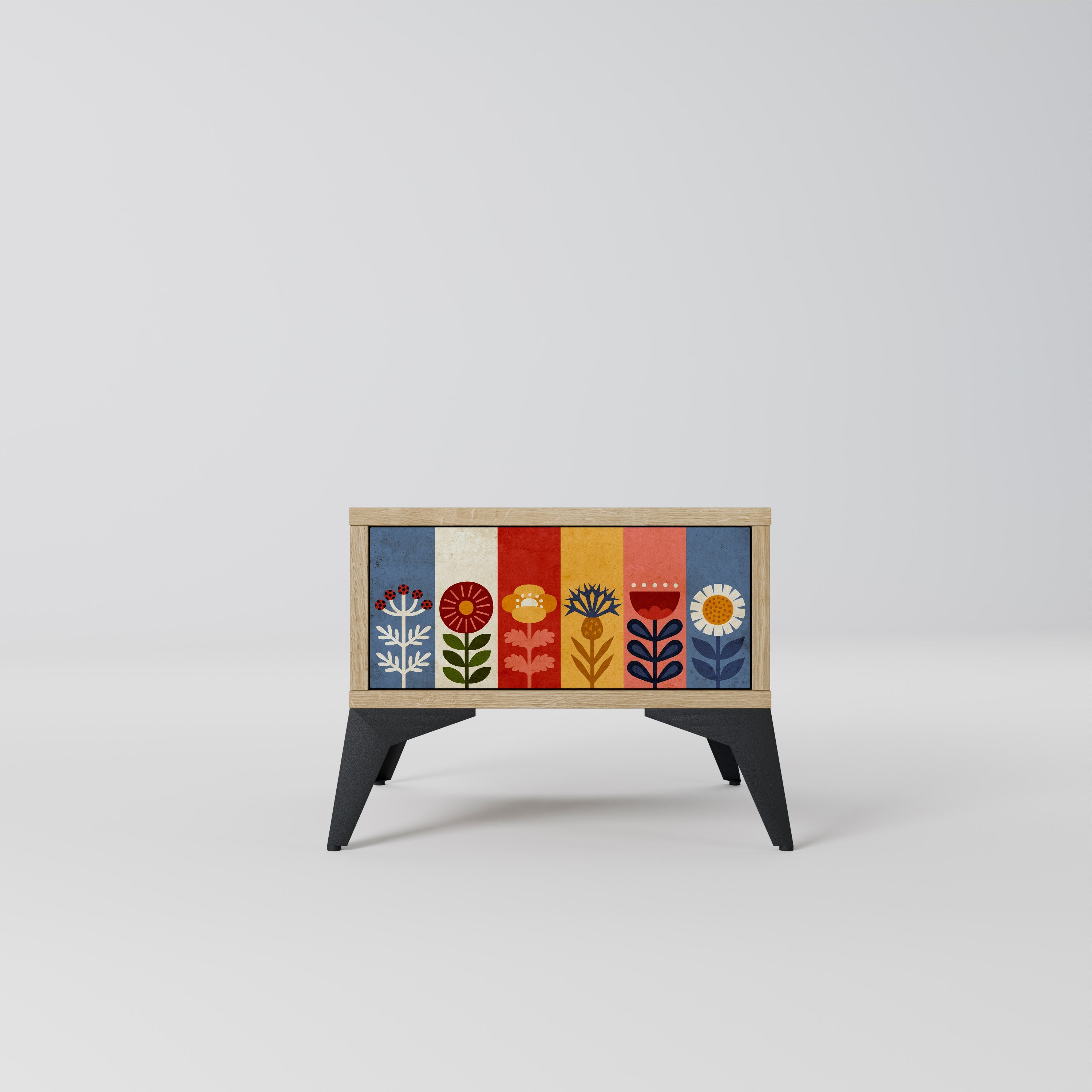 SCANDIC FLOWERET Nightstand in Oak Effect