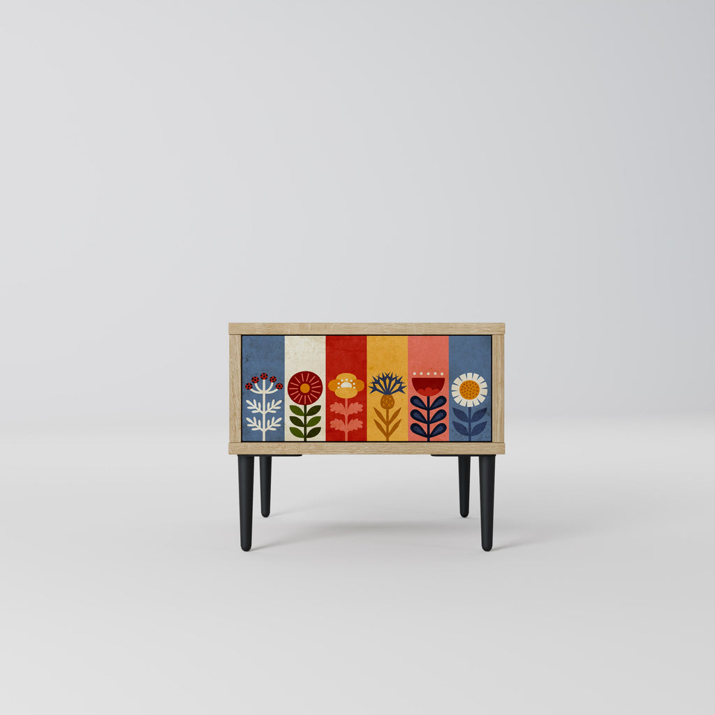 SCANDIC FLOWERET Nightstand in Oak Effect