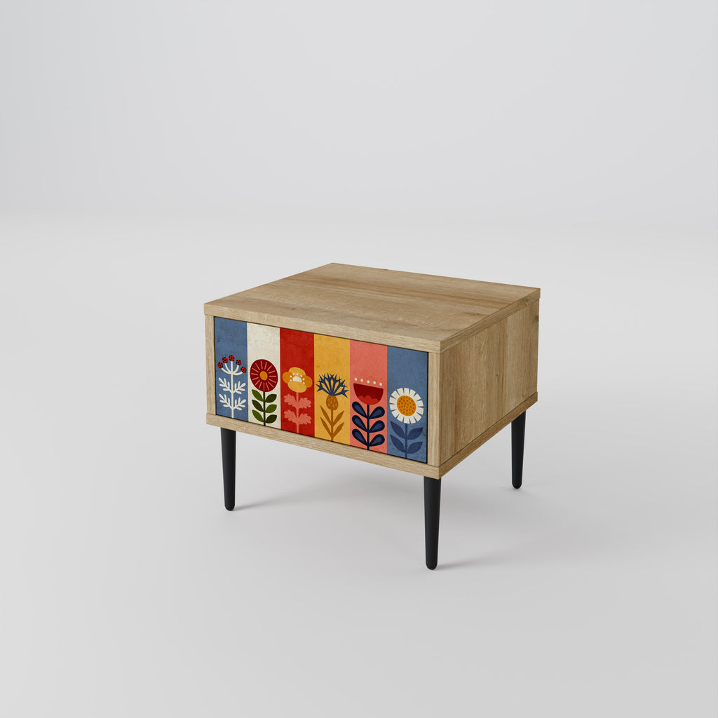 SCANDIC FLOWERET Nightstand in Oak Effect
