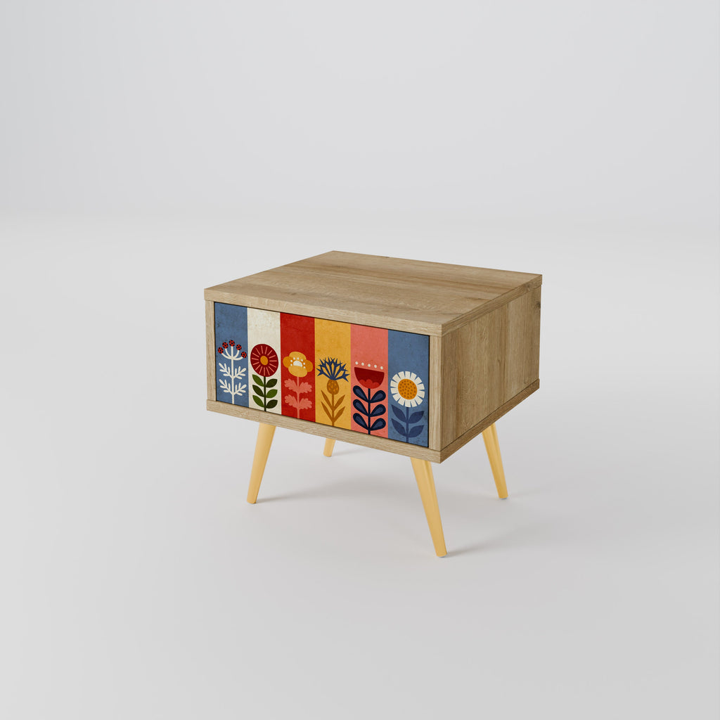 SCANDIC FLOWERET Nightstand in Oak Effect