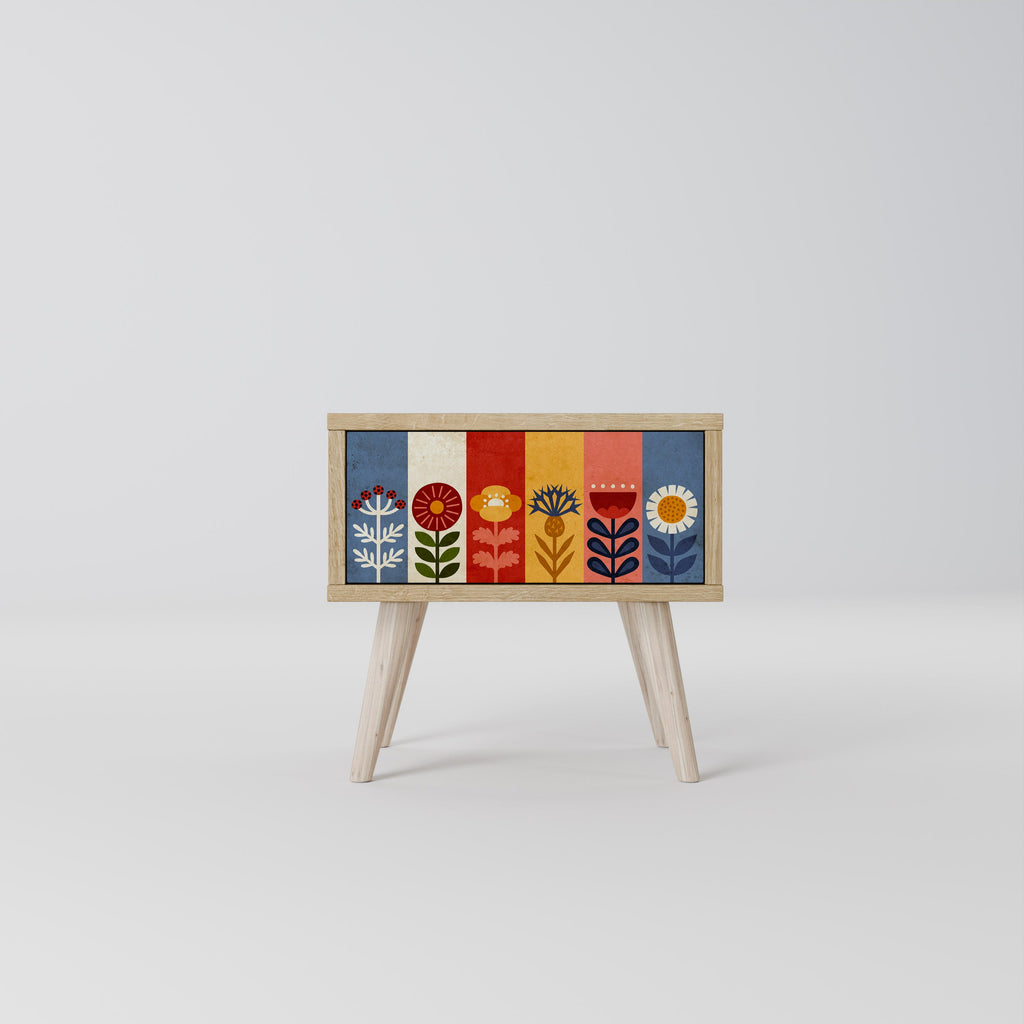 SCANDIC FLOWERET Nightstand in Oak Effect