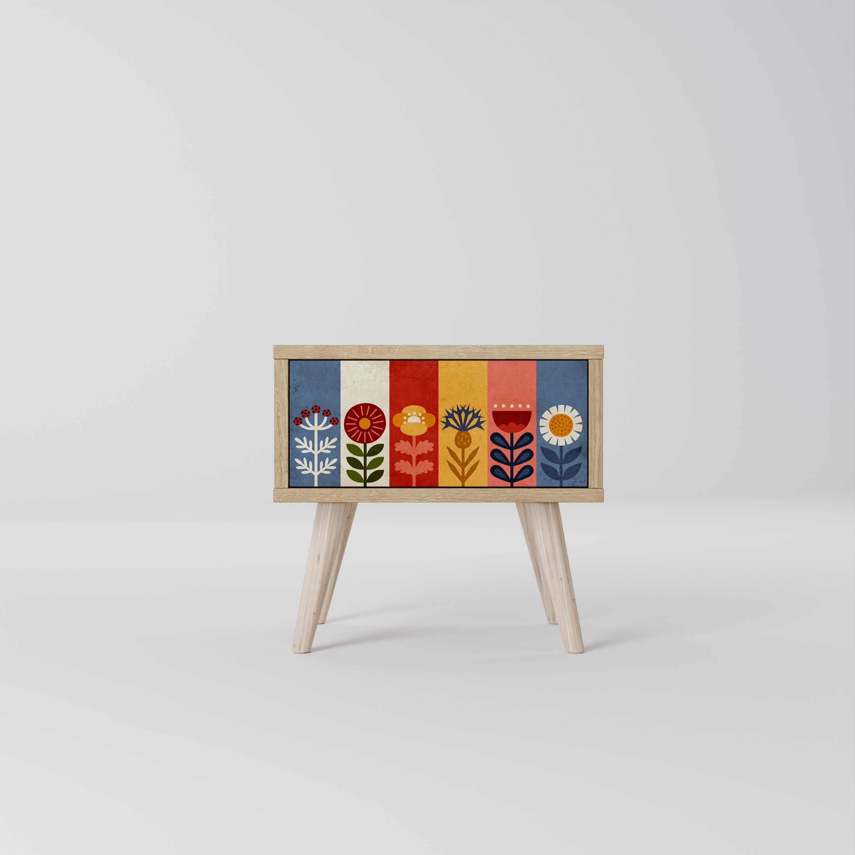 SCANDIC FLOWERET Nightstand in Oak Effect