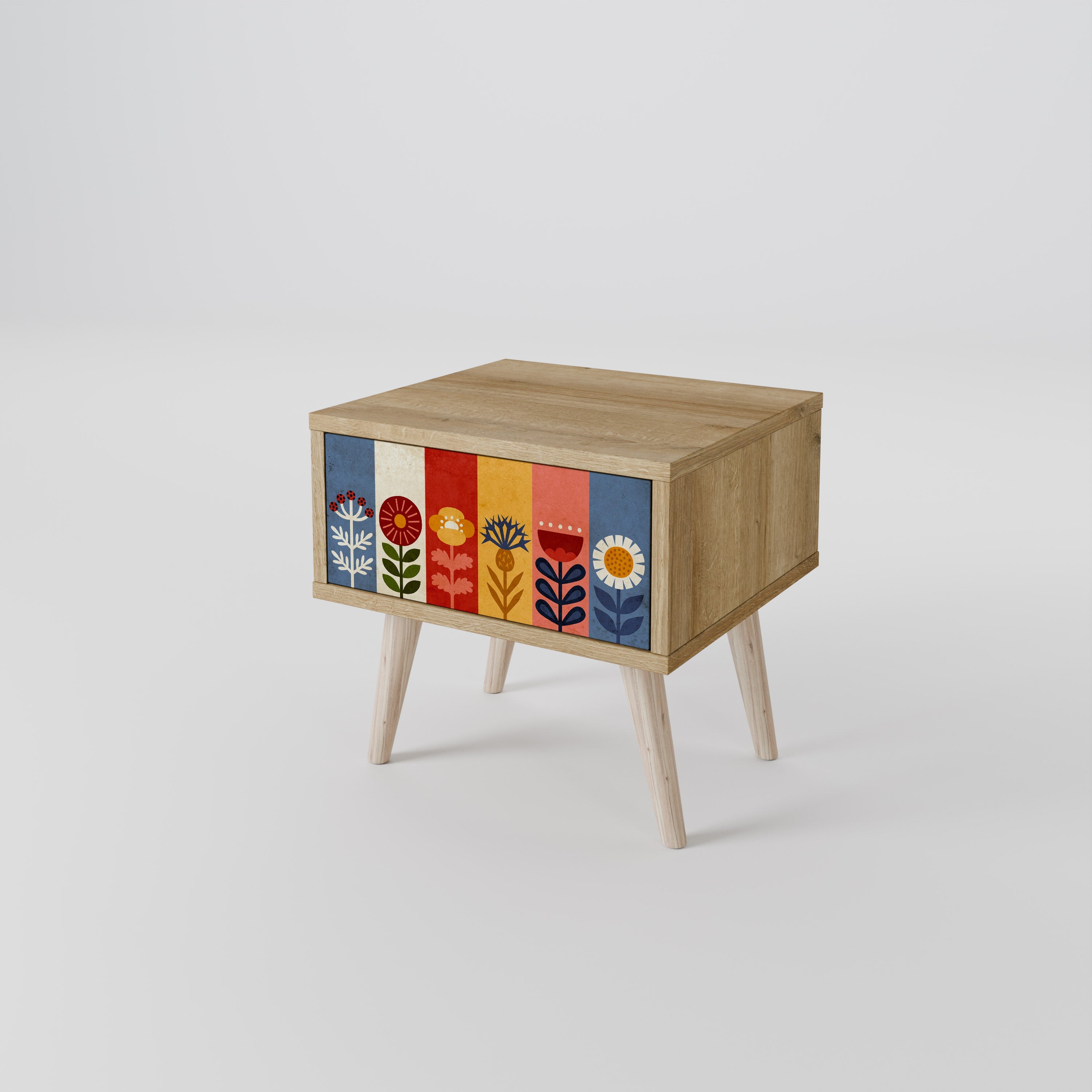 SCANDIC FLOWERET Nightstand in Oak Effect