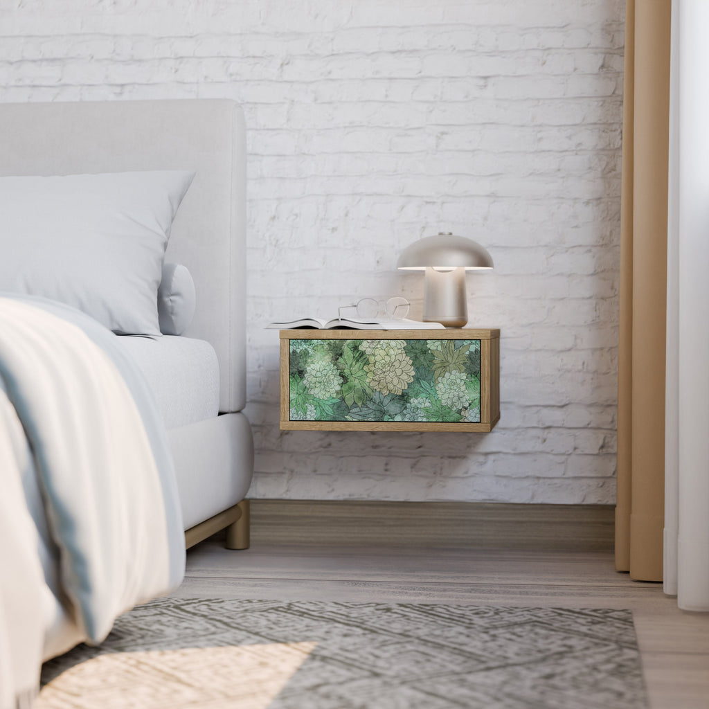 Table de chevet SUCCULENT CLUSTER effet chêne