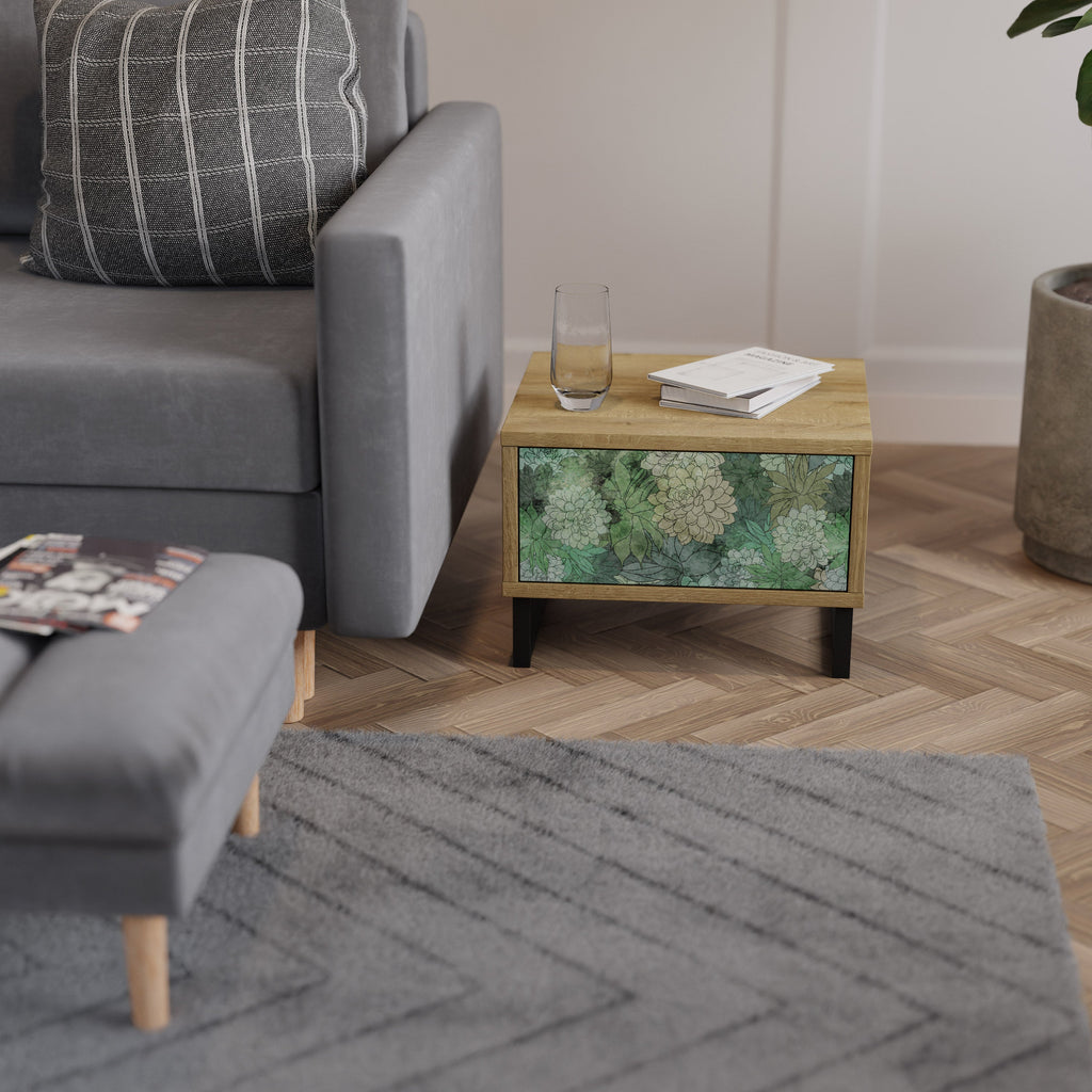 Table de chevet SUCCULENT CLUSTER effet chêne