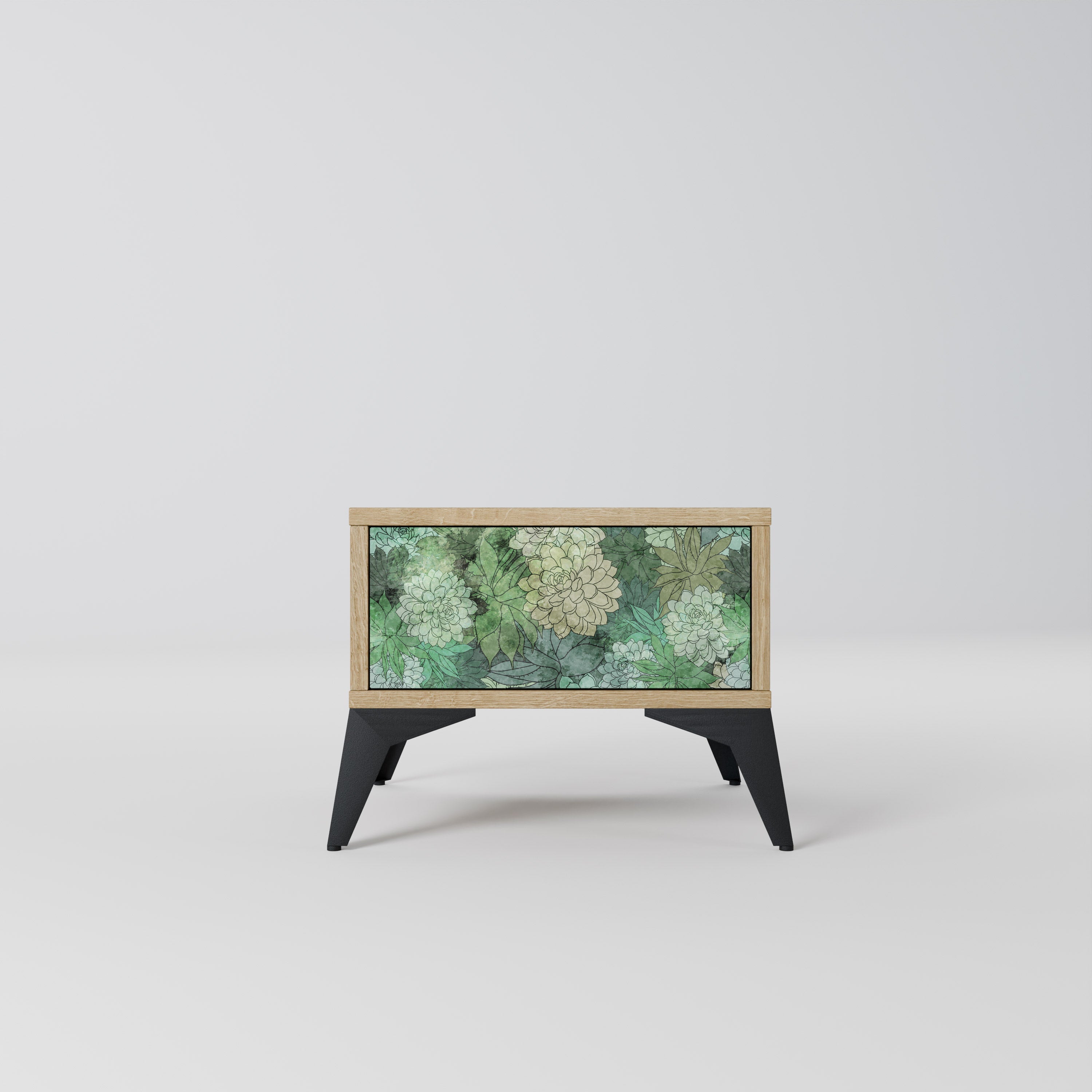 Table de chevet SUCCULENT CLUSTER effet chêne