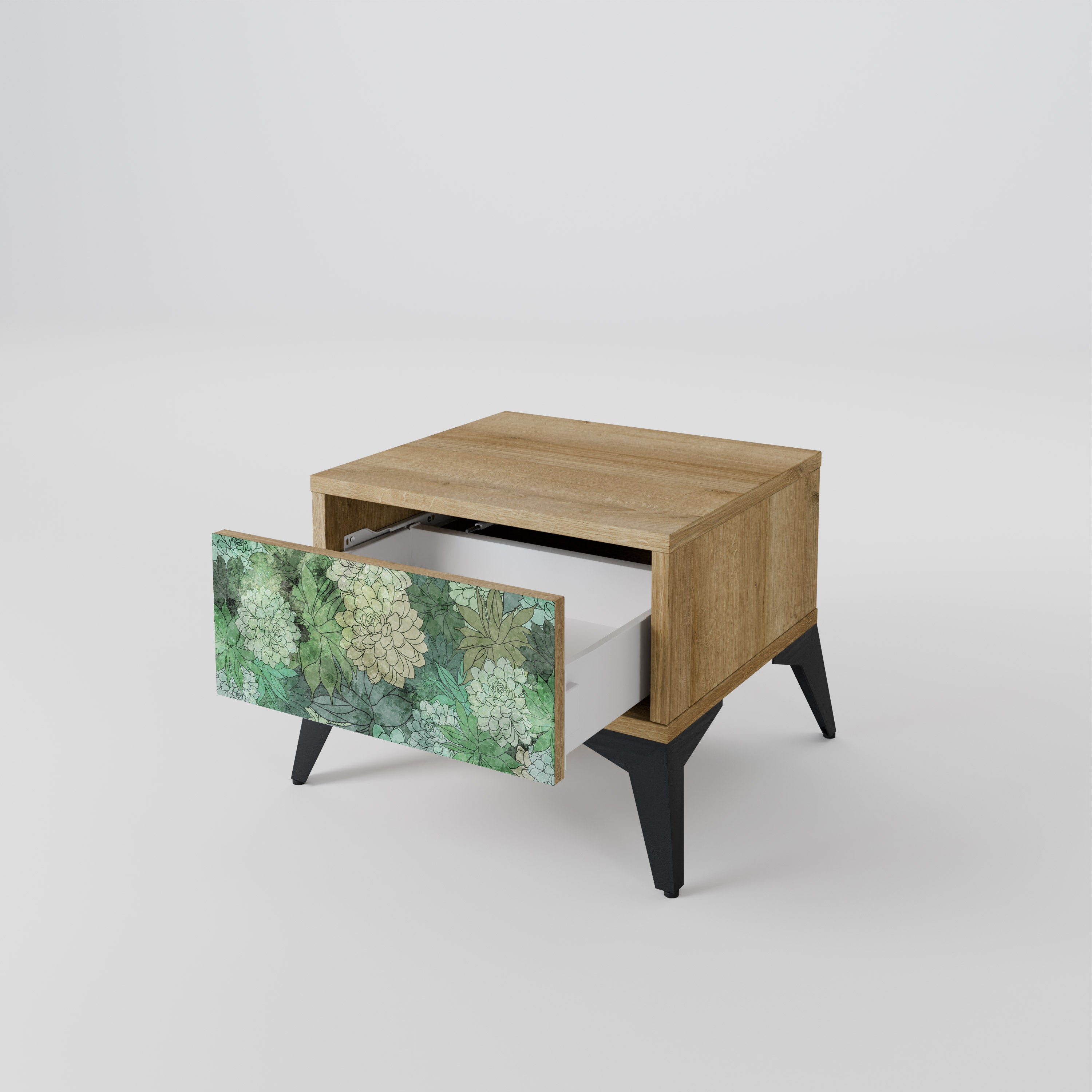 Table de chevet SUCCULENT CLUSTER effet chêne