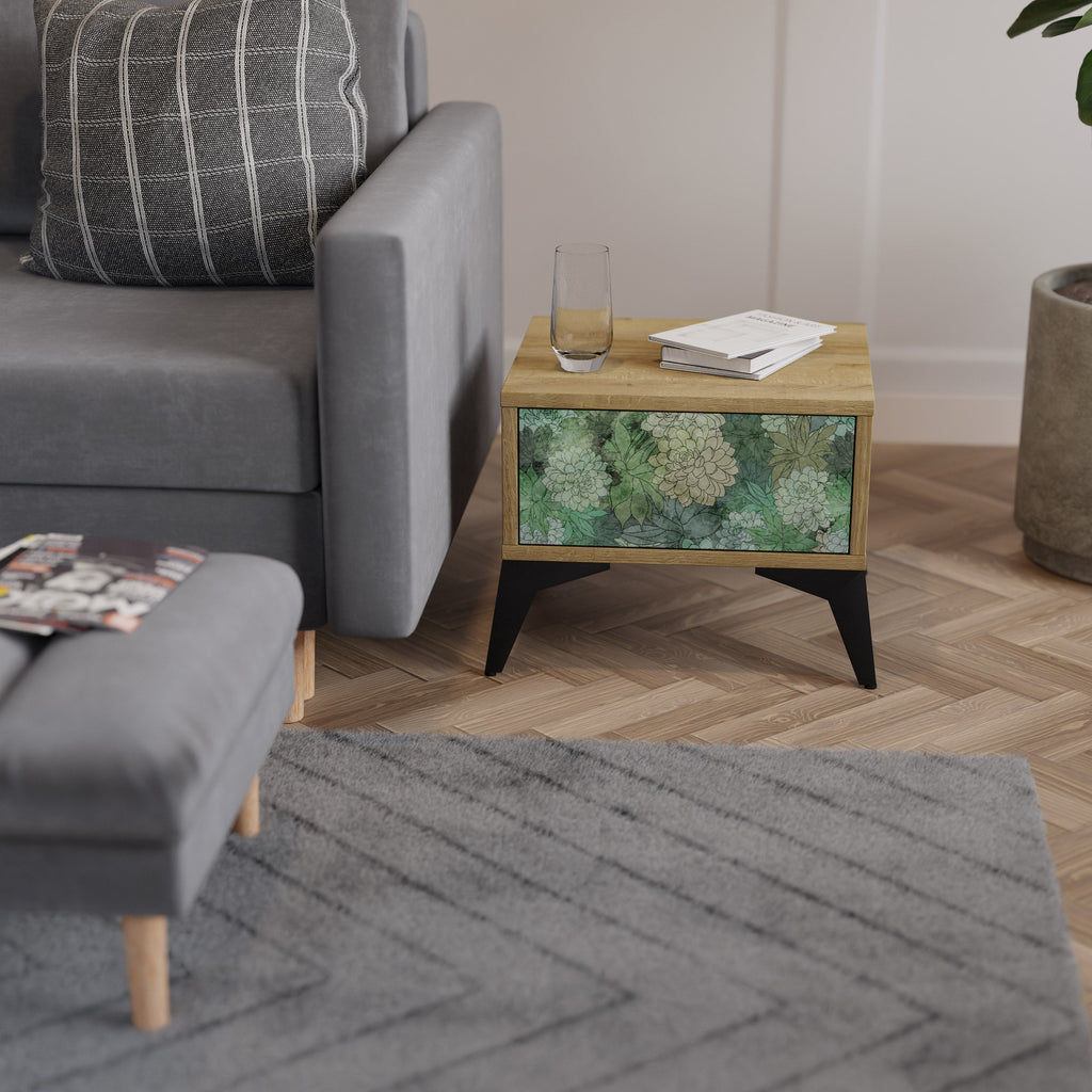 Table de chevet SUCCULENT CLUSTER effet chêne