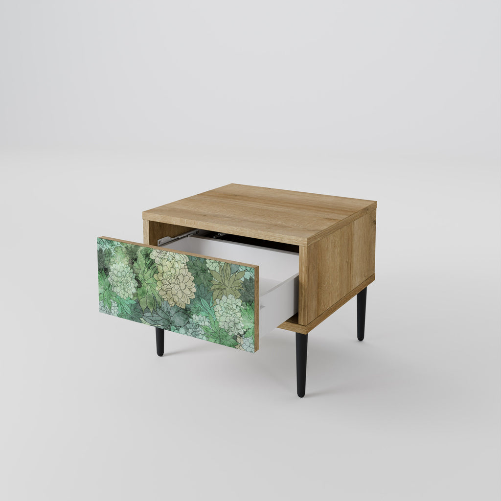 Table de chevet SUCCULENT CLUSTER effet chêne