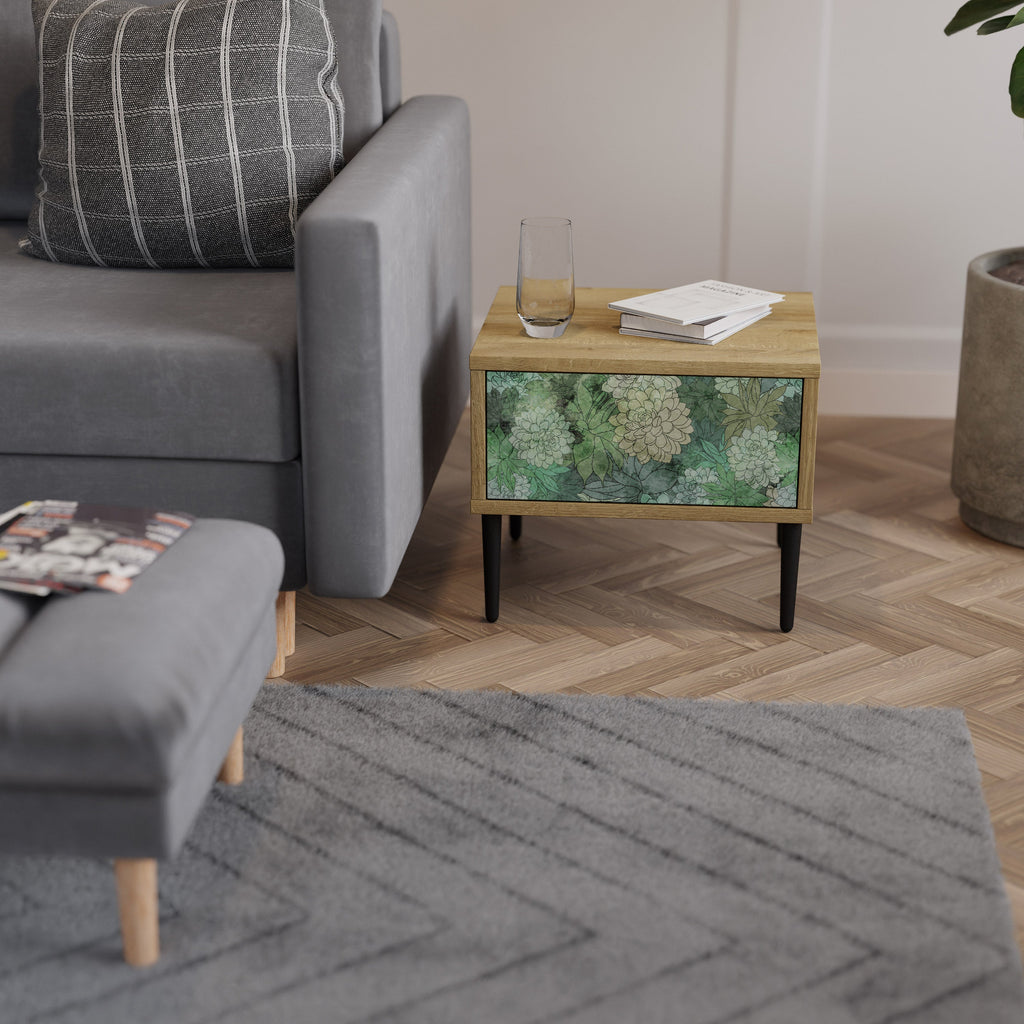 Table de chevet SUCCULENT CLUSTER effet chêne