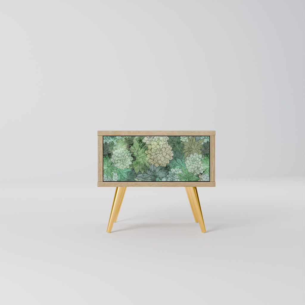 Table de chevet SUCCULENT CLUSTER effet chêne