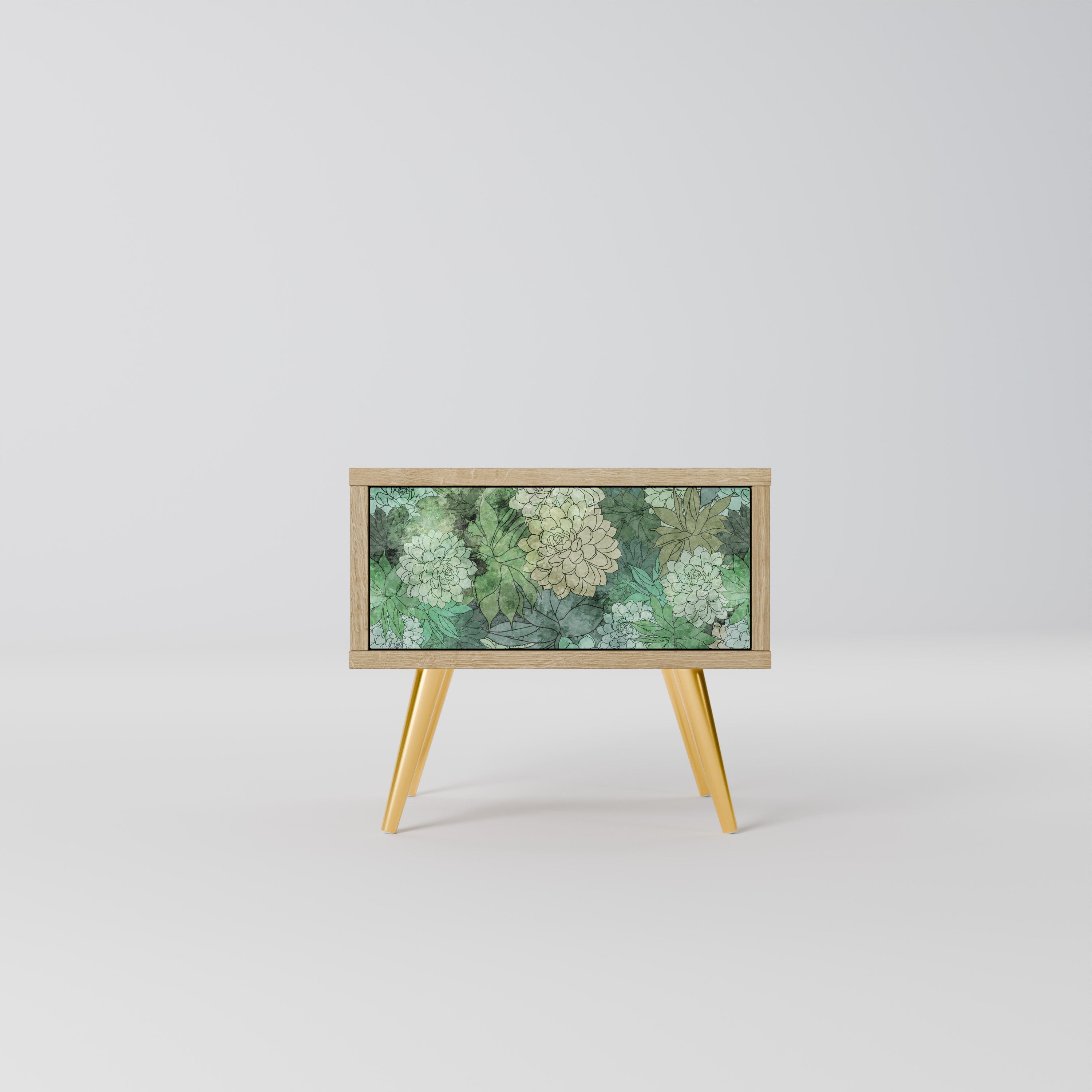 Table de chevet SUCCULENT CLUSTER effet chêne