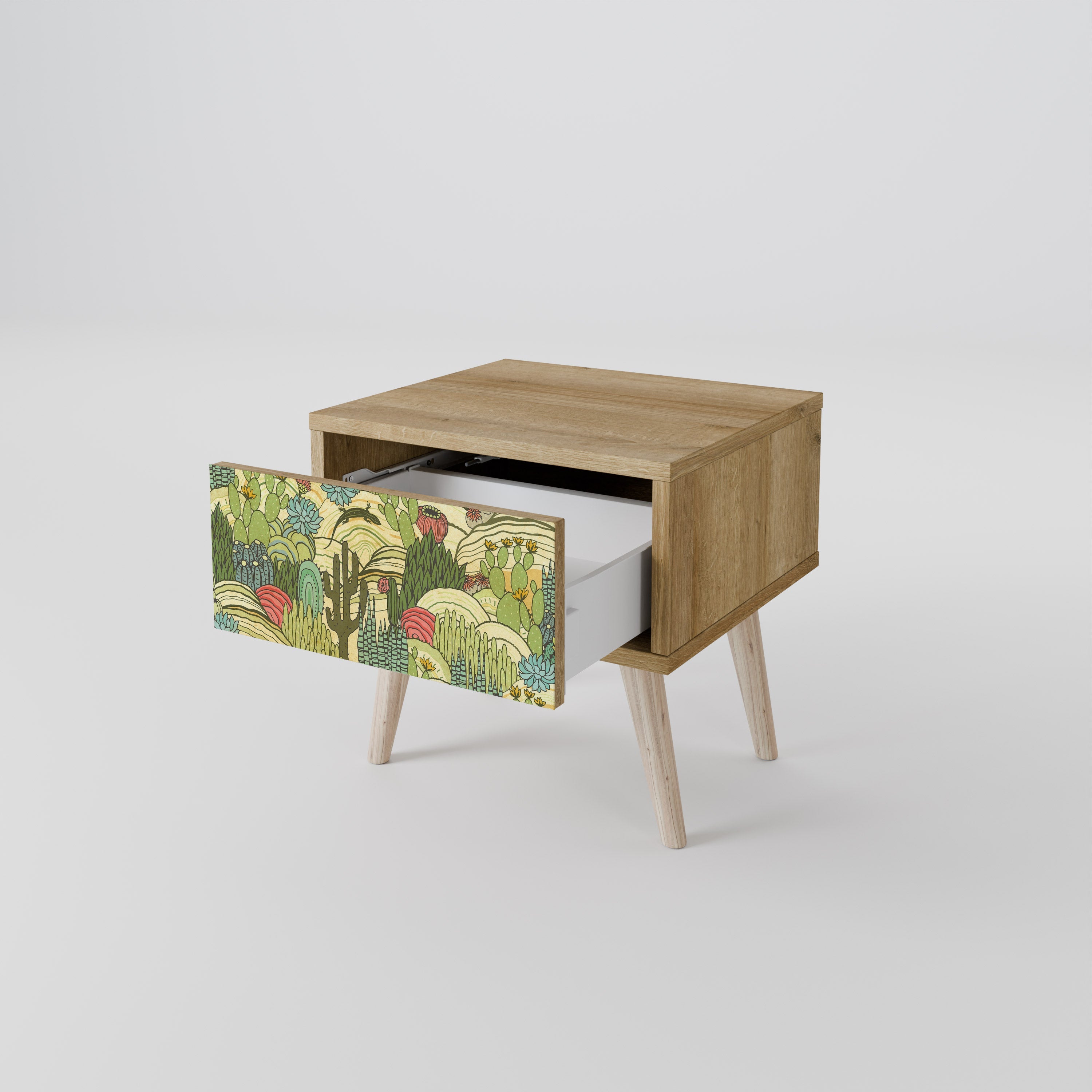 SUCCULENTS KALEIDOSCOPE Table de chevet effet chêne