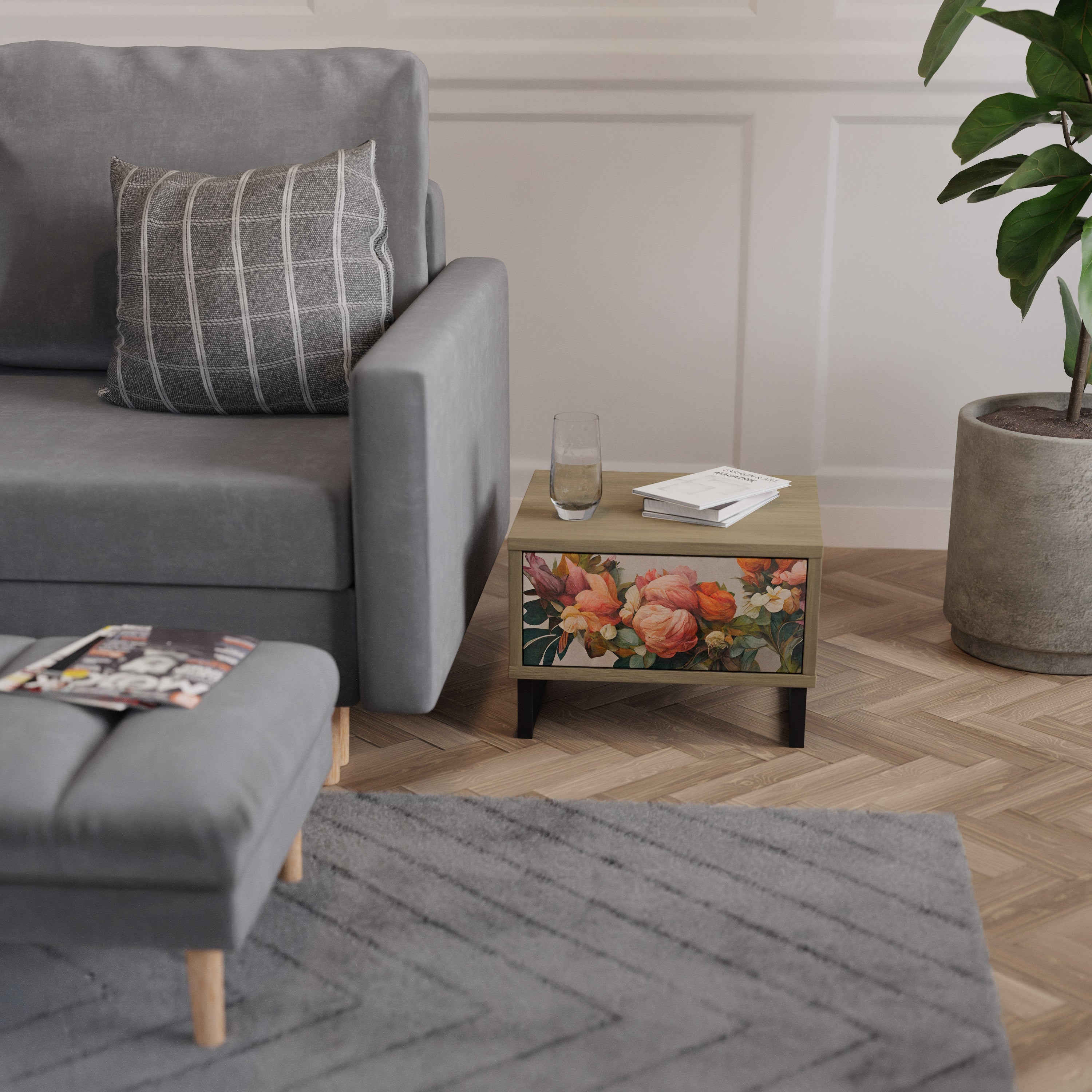 Table de chevet STYLISH BEAUTY effet chêne