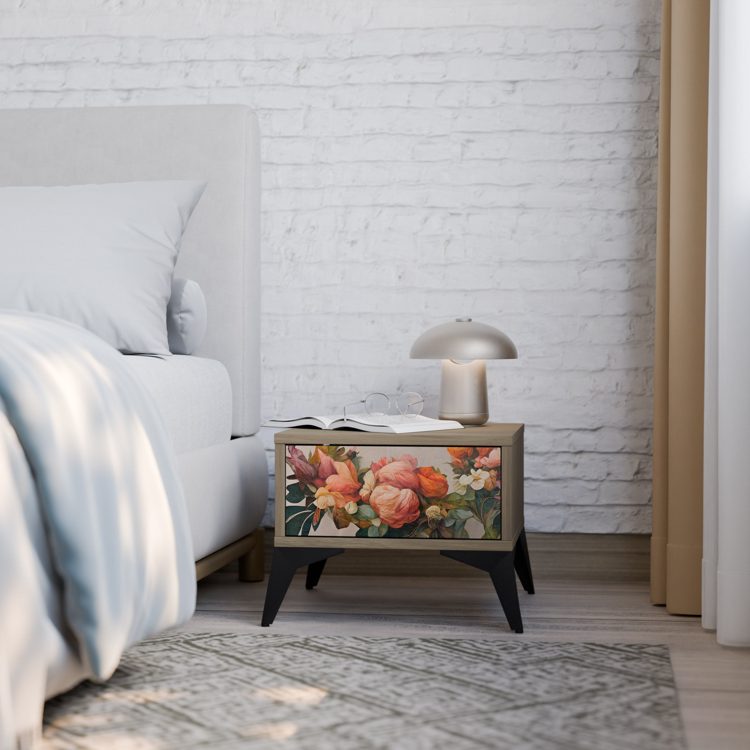 Table de chevet STYLISH BEAUTY effet chêne