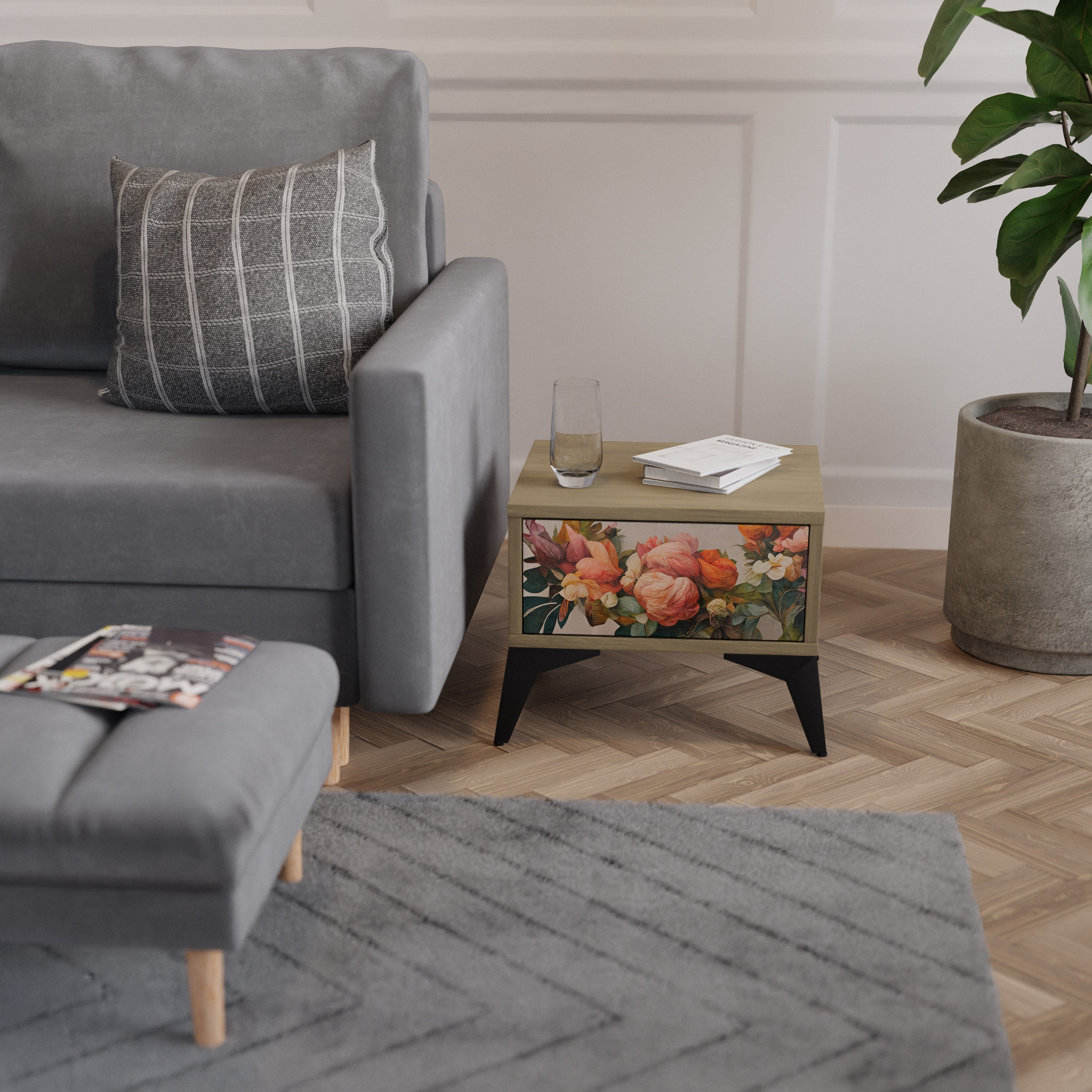 Table de chevet STYLISH BEAUTY effet chêne