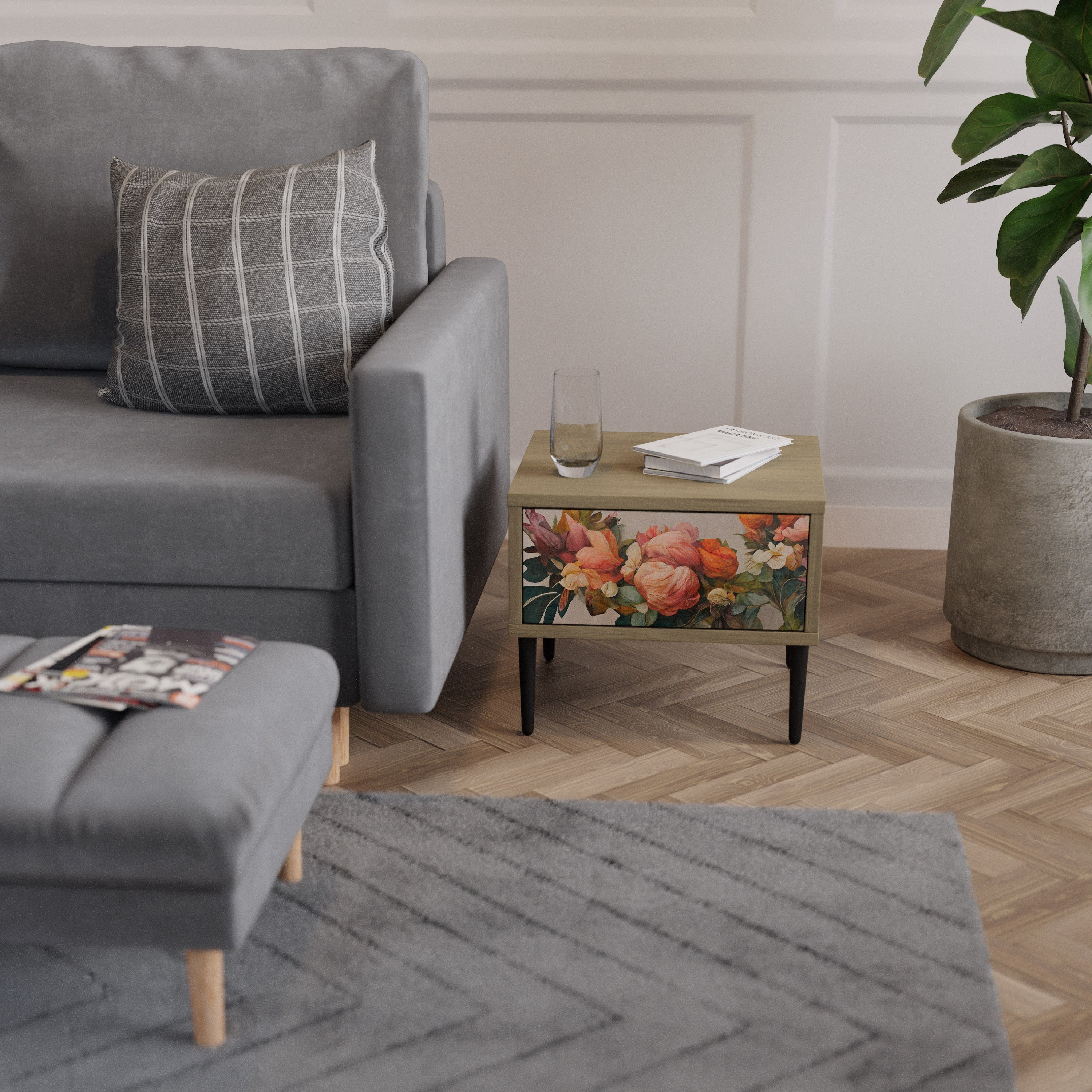 Table de chevet STYLISH BEAUTY effet chêne