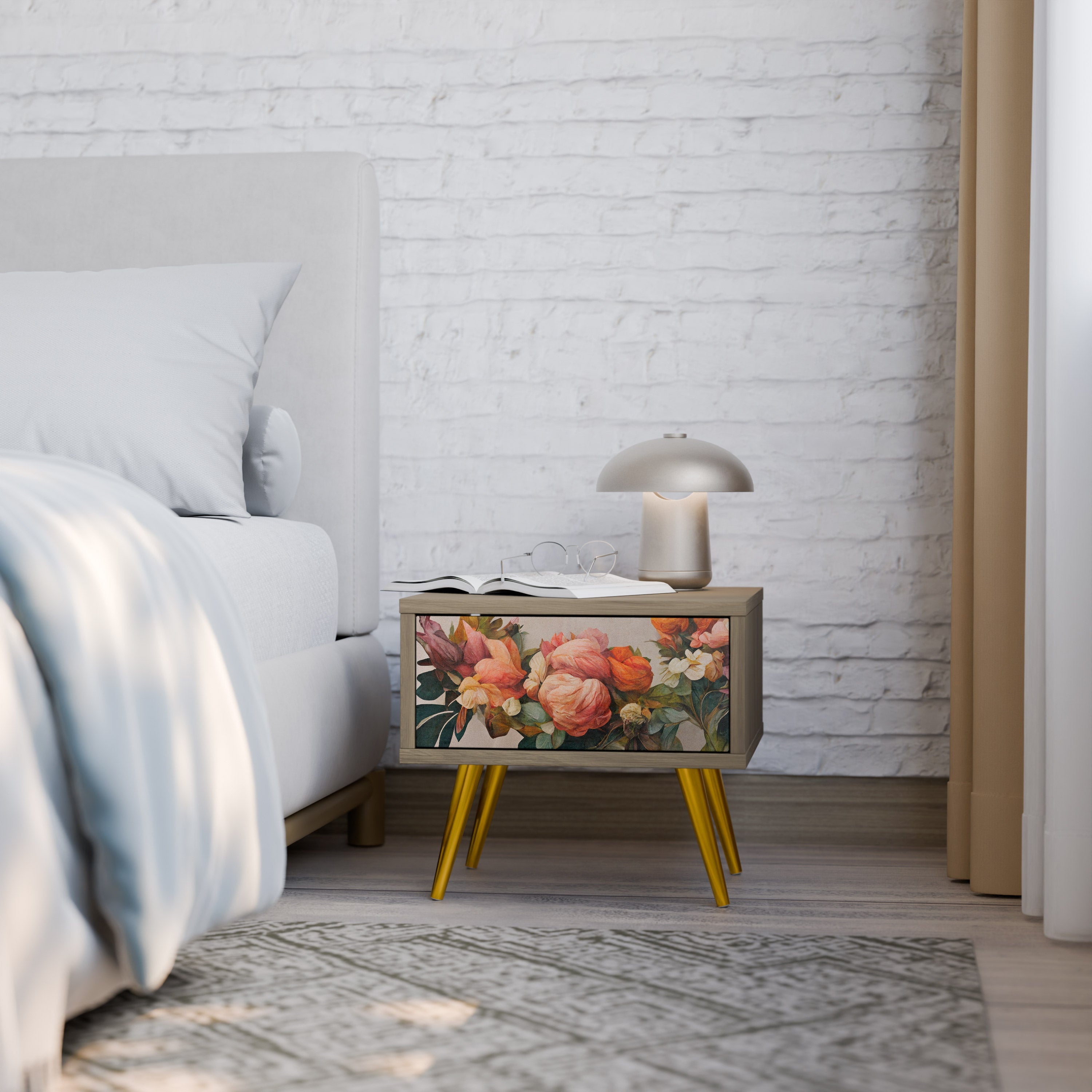 Table de chevet STYLISH BEAUTY effet chêne