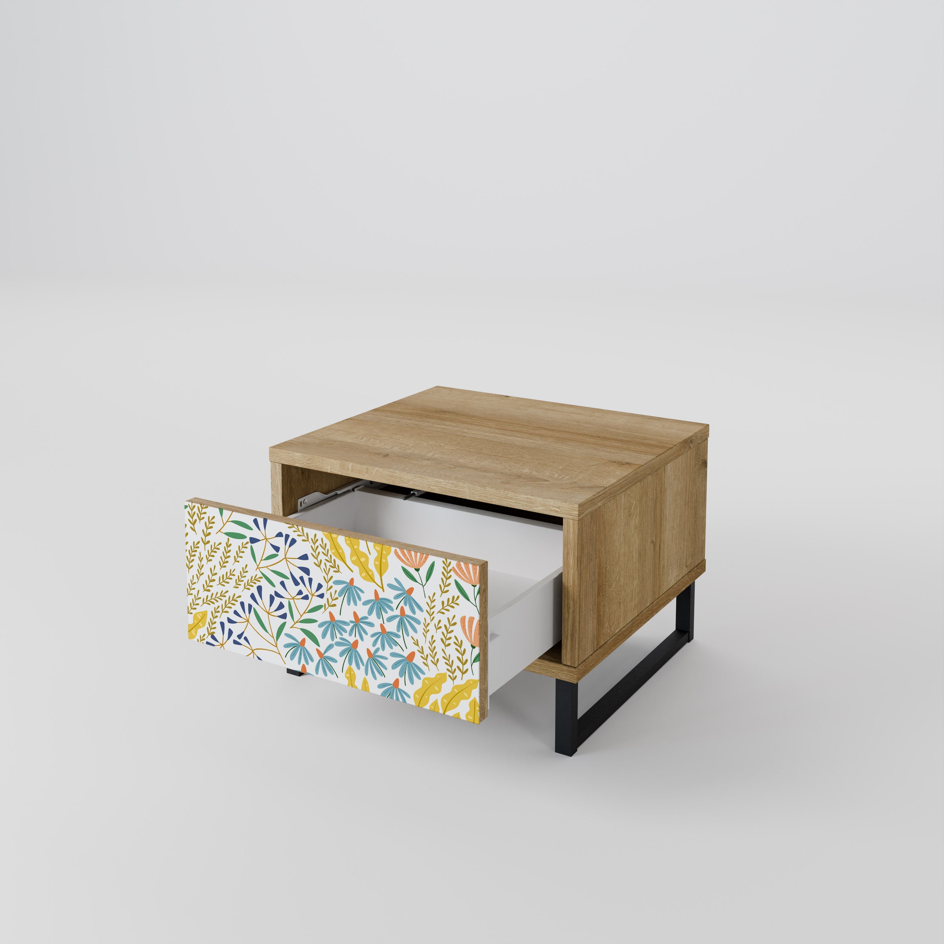 Table de chevet HELLO SPRING effet chêne