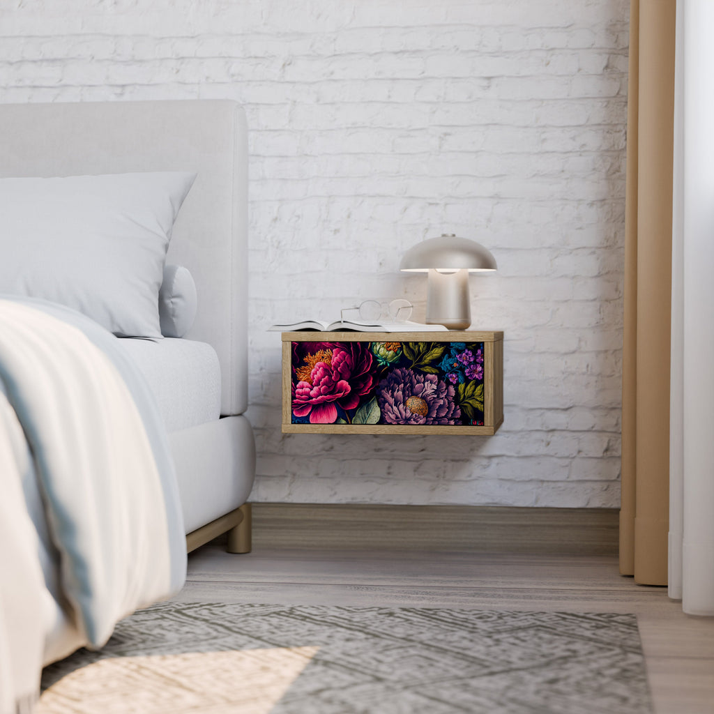 BLOOMING ELEGANCE Nightstand in Oak Effect