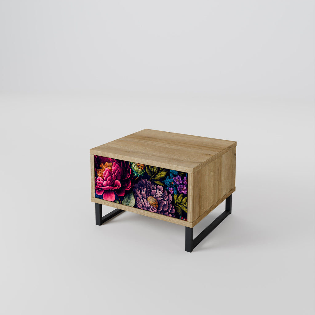 BLOOMING ELEGANCE Nightstand in Oak Effect