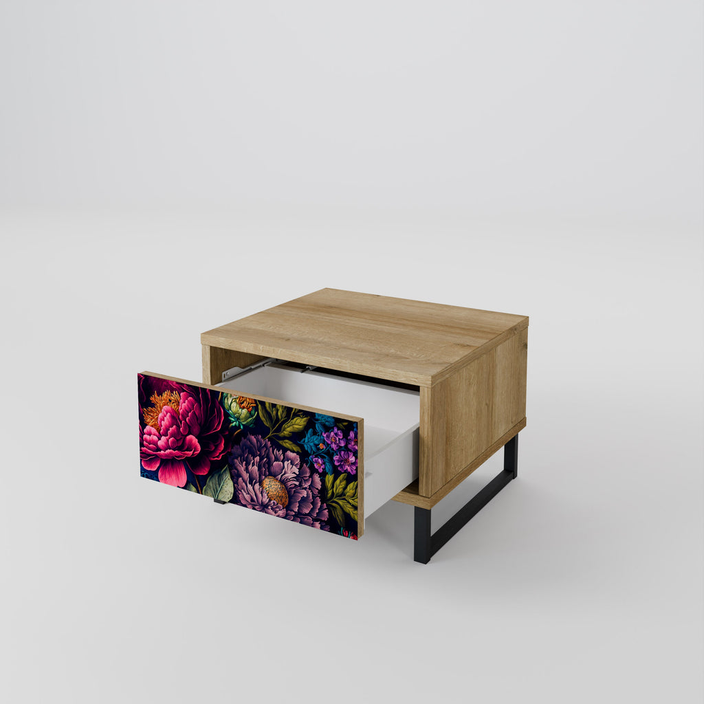 BLOOMING ELEGANCE Nightstand in Oak Effect