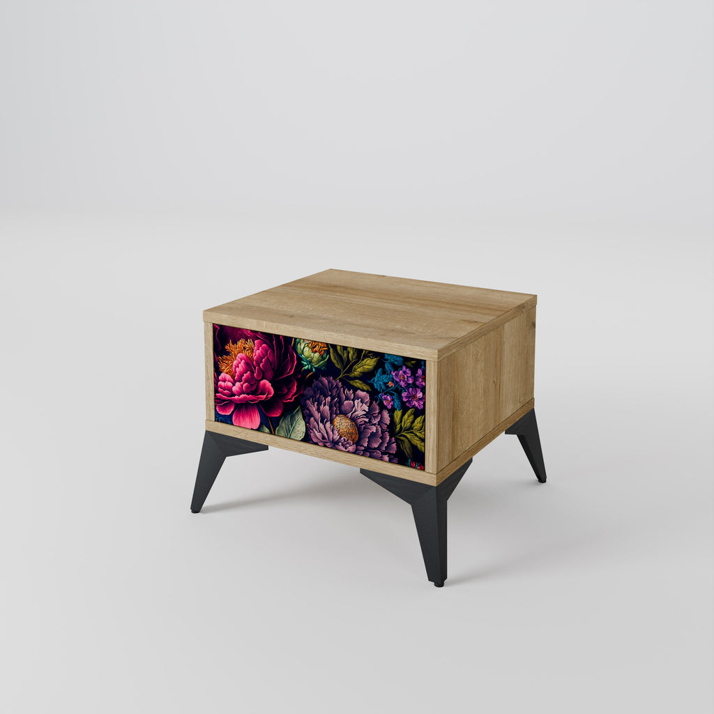 BLOOMING ELEGANCE Nightstand in Oak Effect