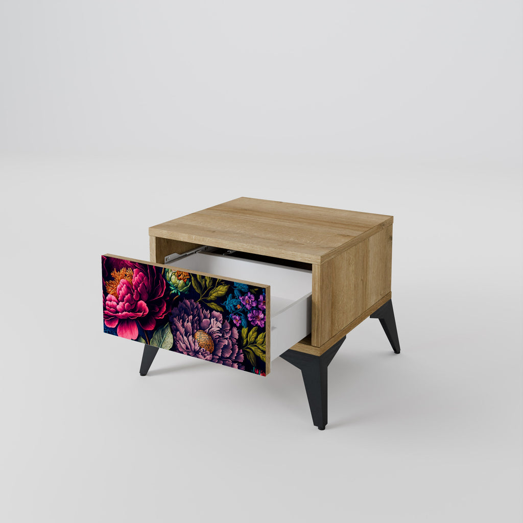 BLOOMING ELEGANCE Nightstand in Oak Effect