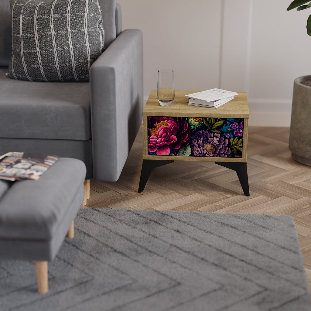 BLOOMING ELEGANCE Nightstand in Oak Effect