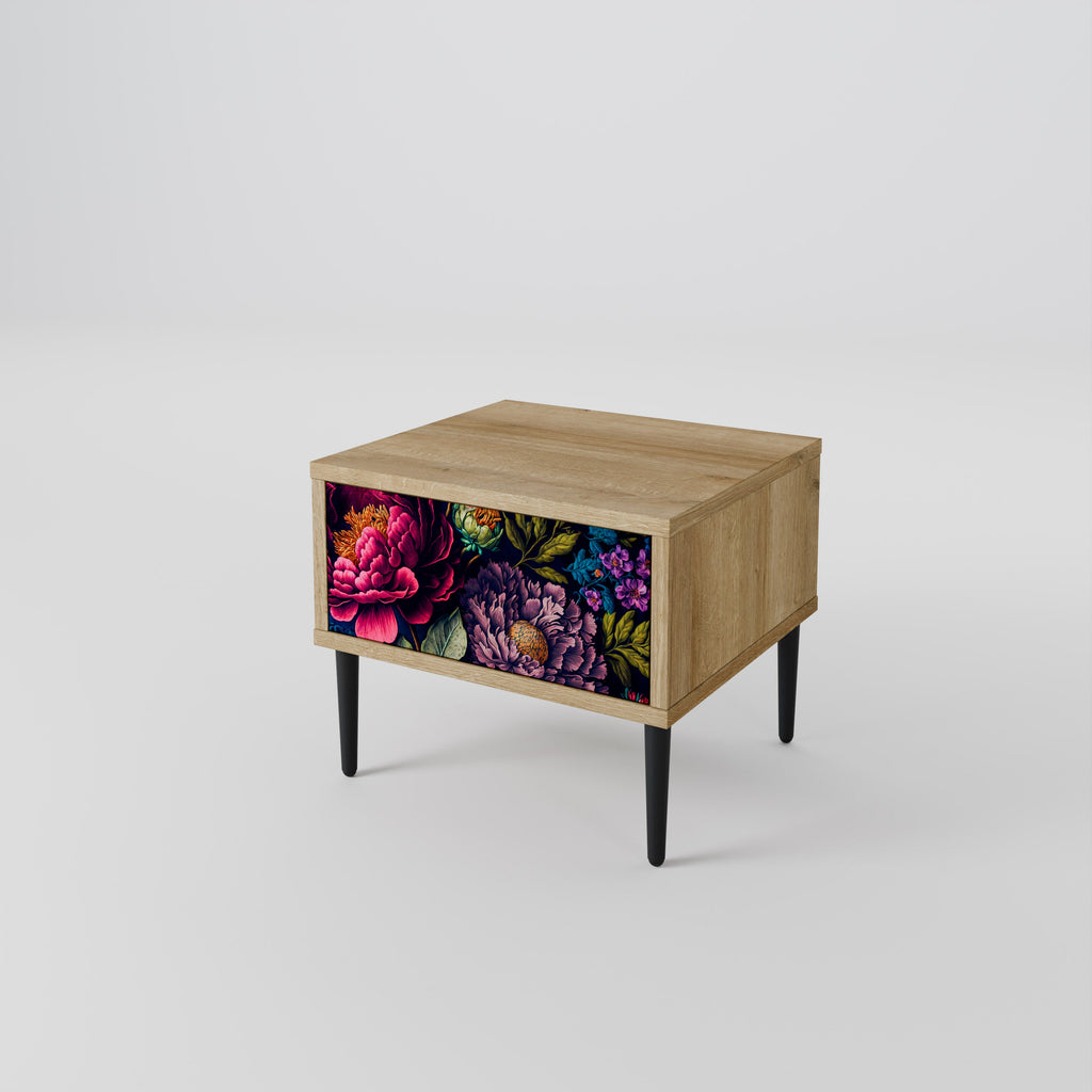 BLOOMING ELEGANCE Nightstand in Oak Effect