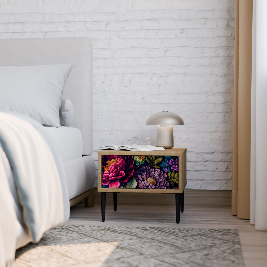 BLOOMING ELEGANCE Nightstand in Oak Effect