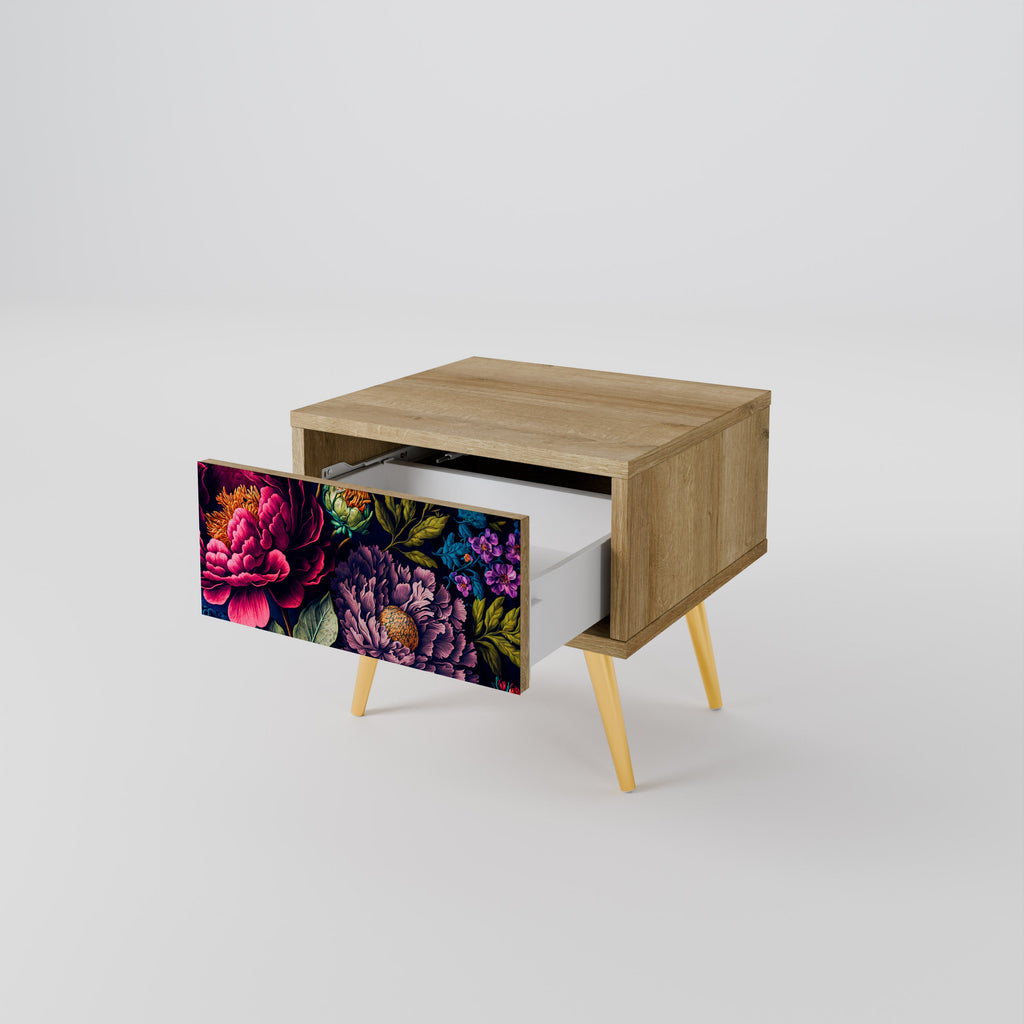 BLOOMING ELEGANCE Nightstand in Oak Effect